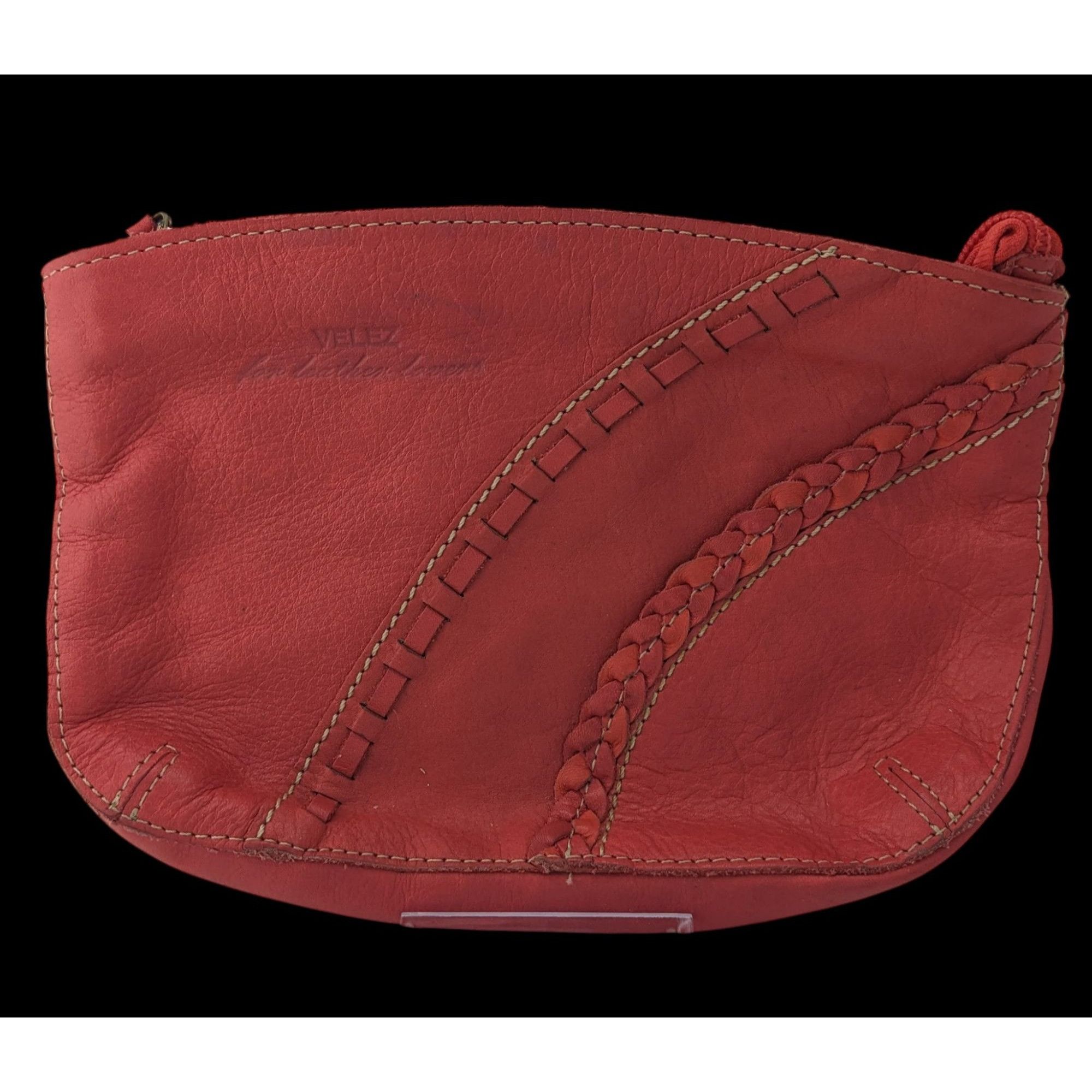 Other Vintage Velez Red Leather Wristlet With Braided Trim & Tasse Size ONE SIZE - 1 Thumbnail