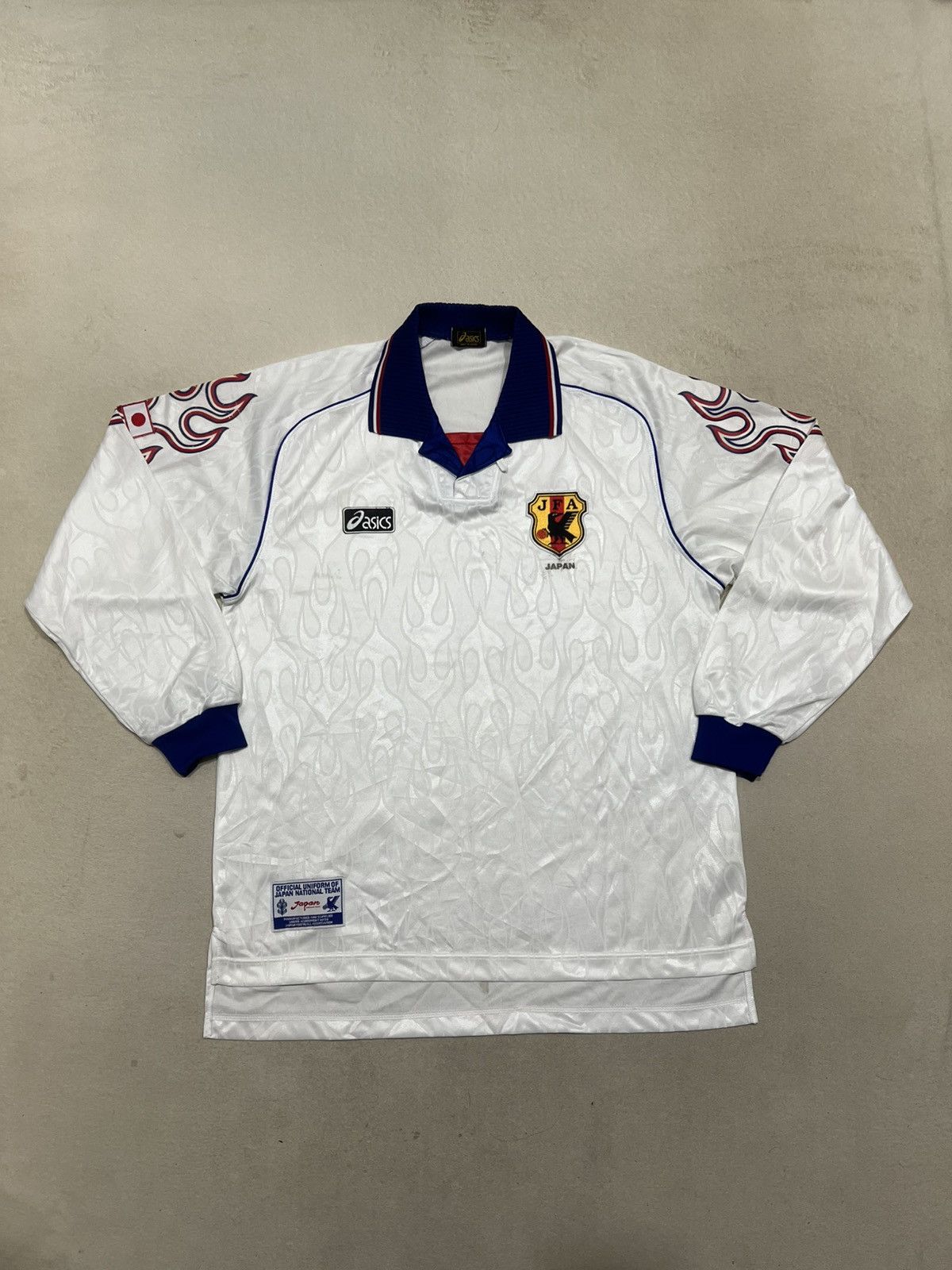 Asics Japan 1998 Asics Away Longsleeve Jersey Size US XL / EU 56 / 4 - 1 Thumbnail