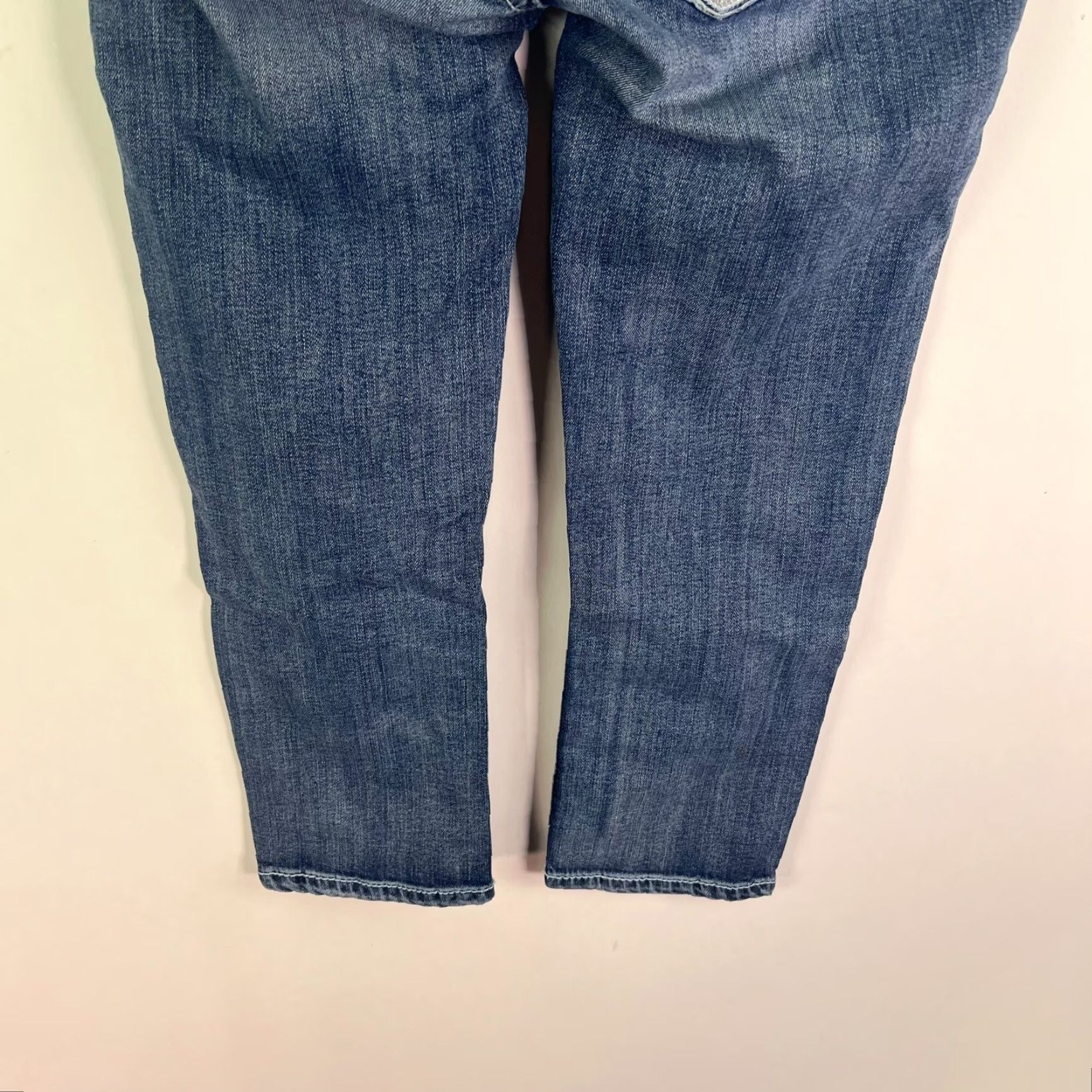 Vintage Maurices Cropped Jeans Blue Denim Low Rise Womens Size 1/2 Embroidered Regular Fit 90s Bohemian Size 25" / US 0 / IT 36 - 6 Thumbnail