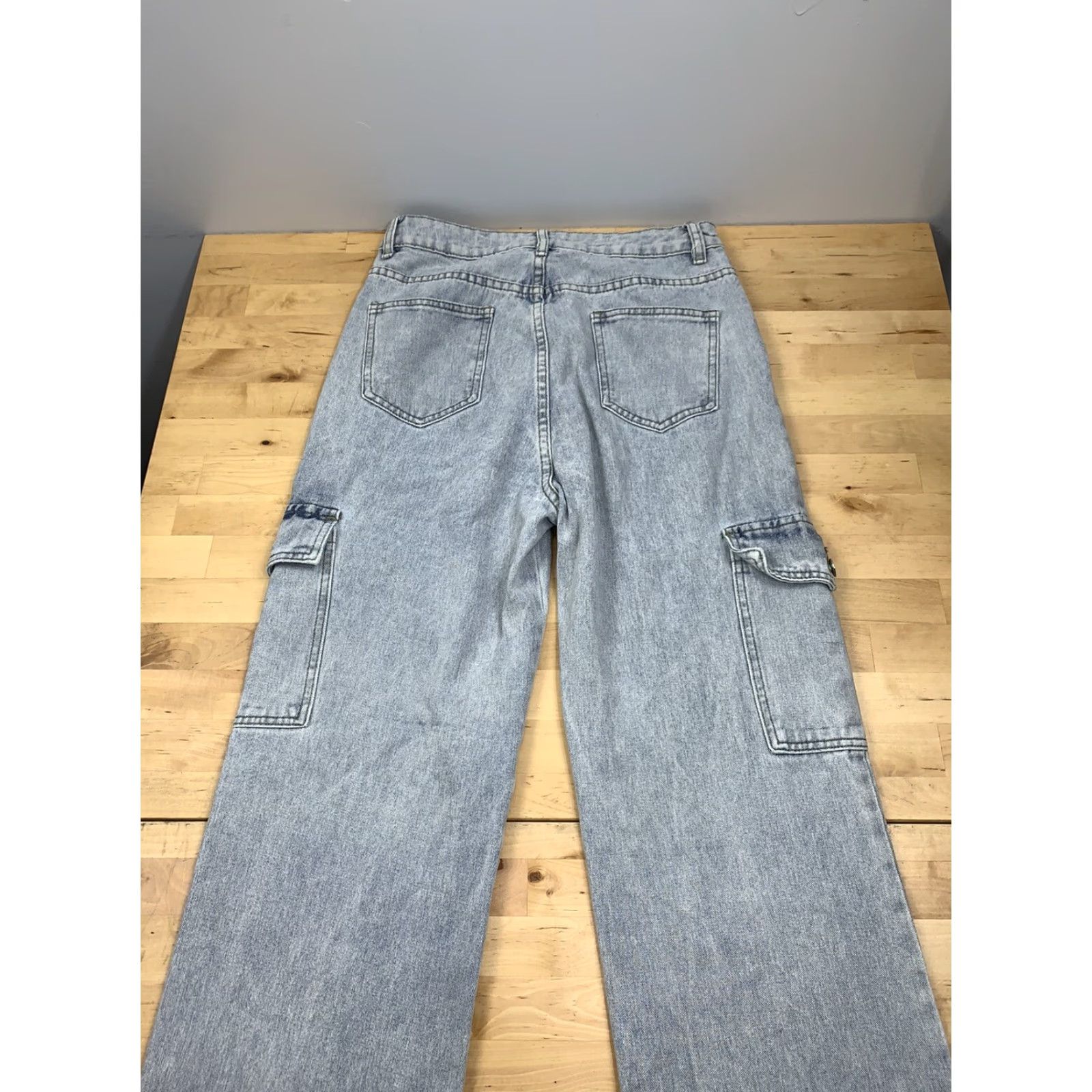 Shein Shein Mom Jeans Hi Rise Denim Cargo Jean Pants Size 4 Blue Size 27" / US 4 / IT 40 - 3 Thumbnail