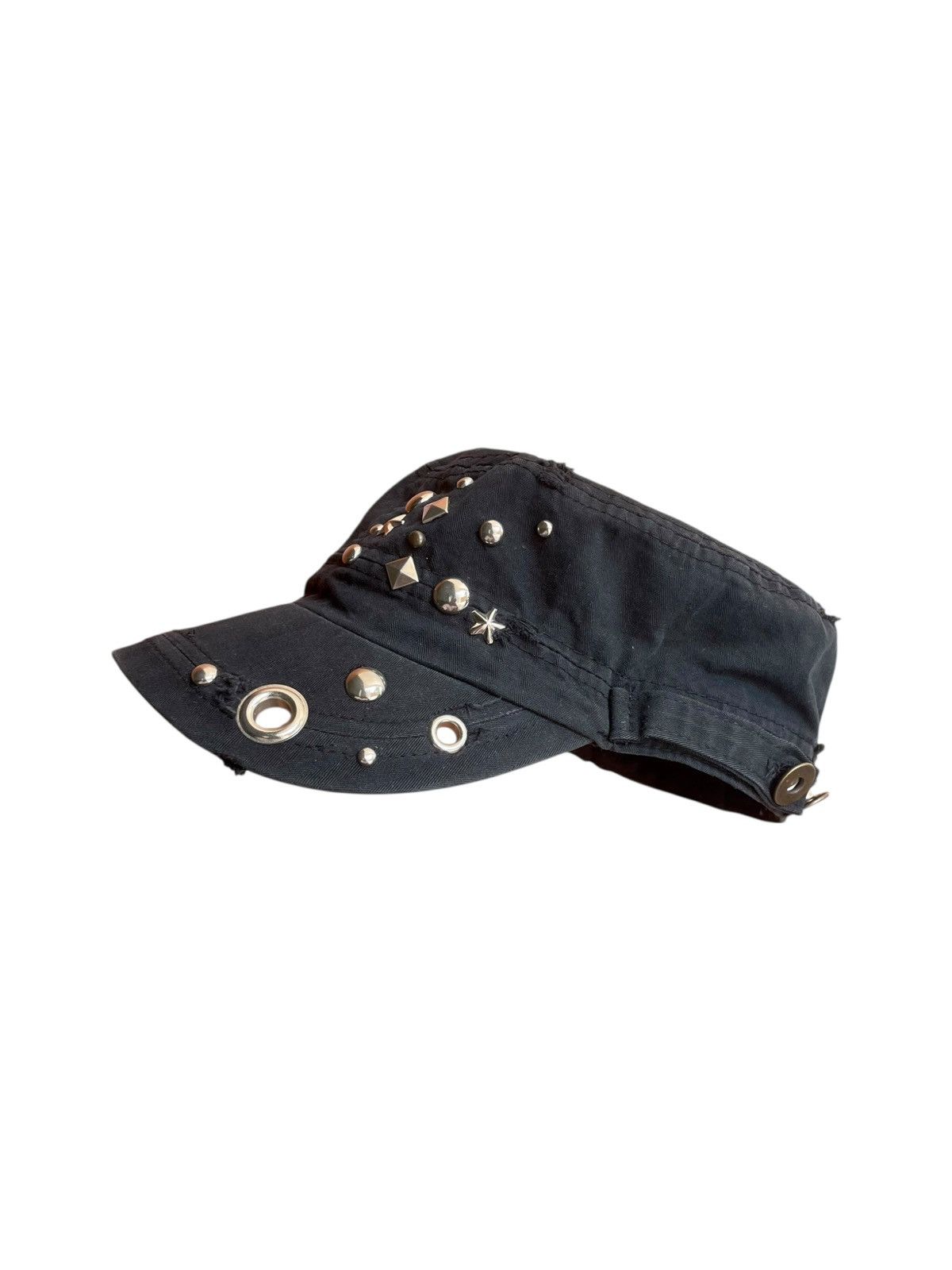 Japanese Brand 2000s Archival Cadet Hat Black Faded Studded y2k Lgb Size ONE SIZE - 4 Thumbnail