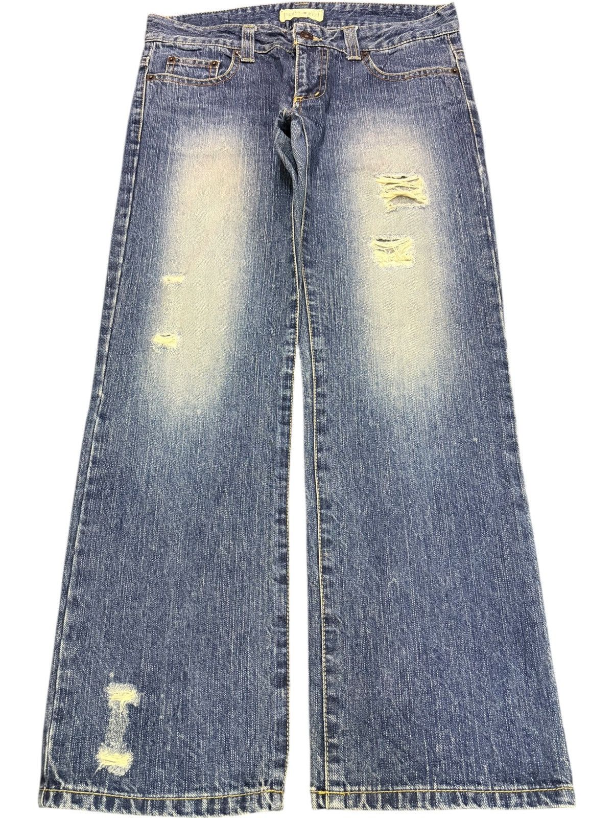 Tommy Hilfiger Vintage Tommy Girl Faded Wash Distressed Jeans Size 30" / US 8 / IT 44 - 1 Thumbnail