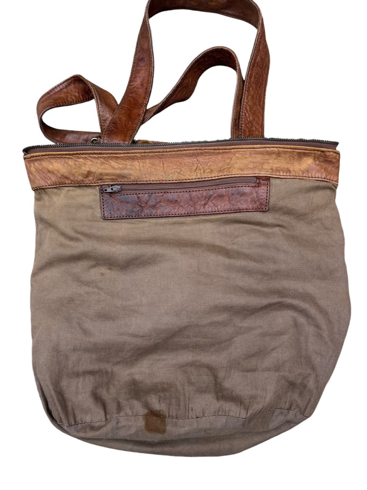 Leather Trashed Zucca Japan Distress Patina Leather Bag Tote Size ONE SIZE - 22 Thumbnail