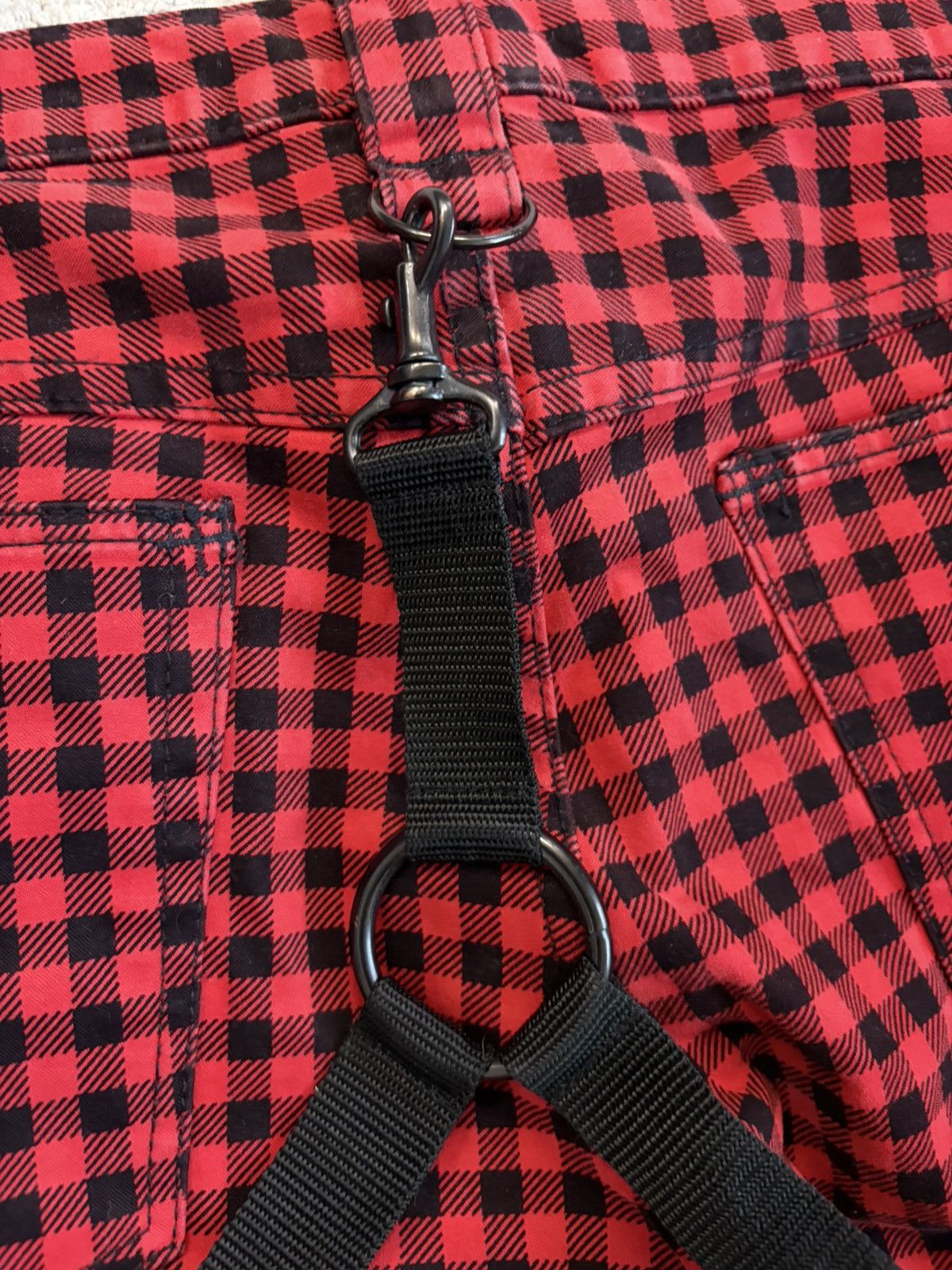 Number (N)ine SS05 Night Crawler Plaid Suspender Denim Size US 33 - 9 Thumbnail