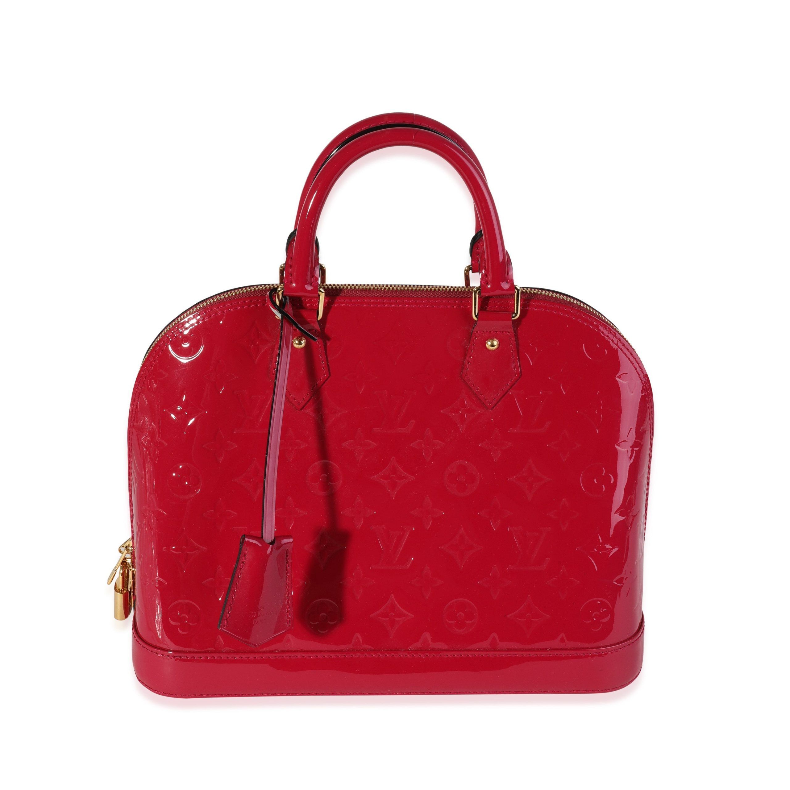 image of Louis Vuitton Indian Rose Monogram Vernis Alma Pm in Pink, Women's