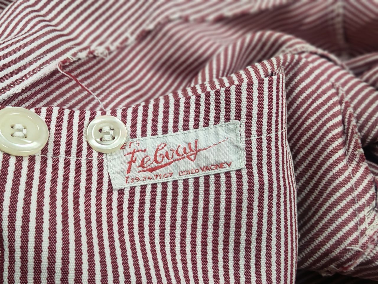 Vintage Vintage 70's Febvay Thin red stripe French Work Jacket Size US L / EU 52-54 / 3 - 20 Thumbnail