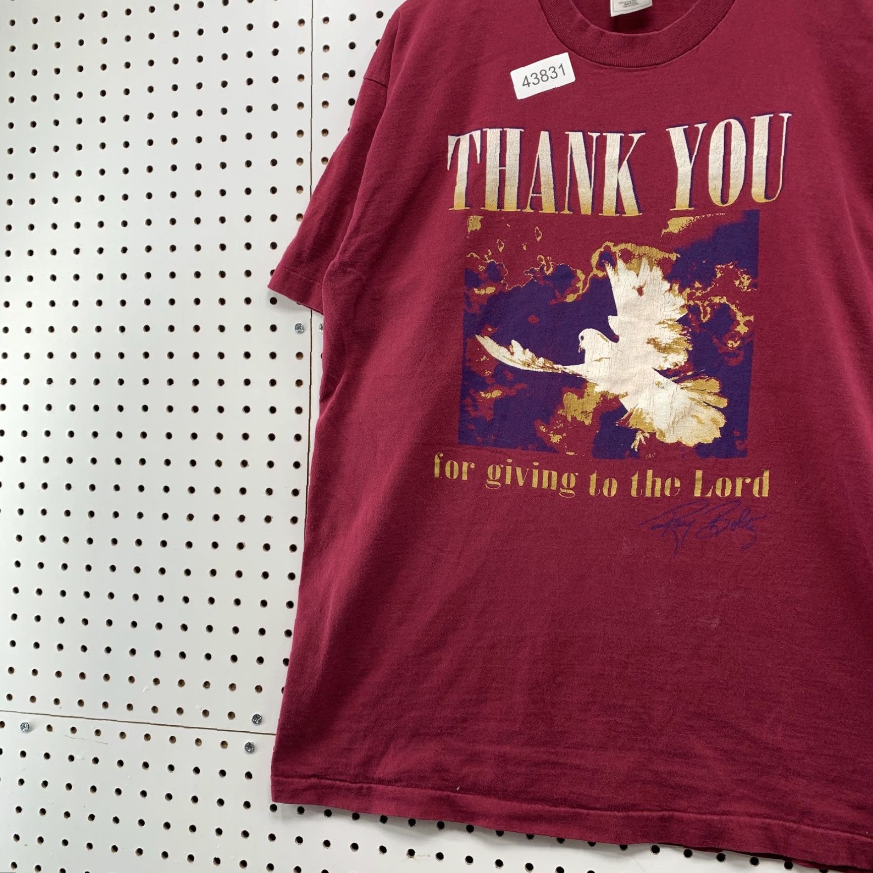 Fruit Of The Loom VINTAGE Fruit of the Loom 90s Ray Boltz Thank You Lord Shirt XL Red Crew Neck Short Sleeve Mens TEE Size US XL / EU 56 / 4 - 4 Thumbnail