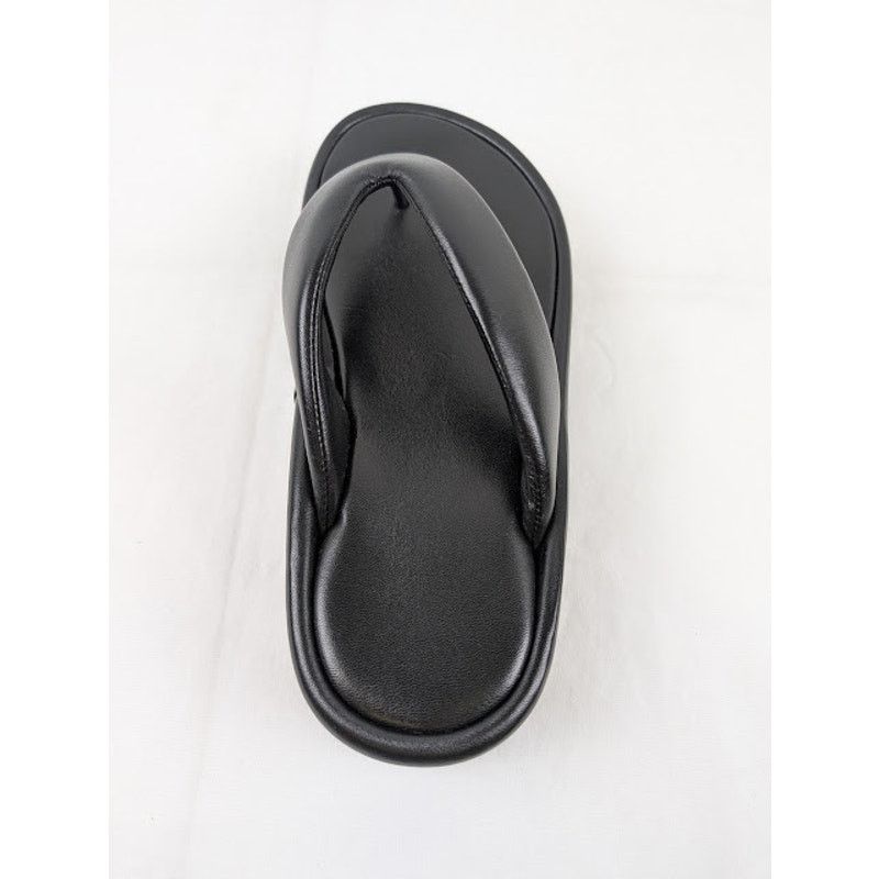 Balenciaga o1rshd1 Rise Thong Smooth Nappa/ Logo Slides in Black Size US 9 / IT 39 - 8 Thumbnail
