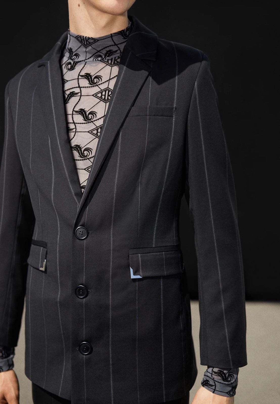 Han Kjobenhavn !DS! AW22 Han Kjobenhavn Sharped Striped Black Blazer Size US L / EU 52-54 / 3 - 6 Thumbnail