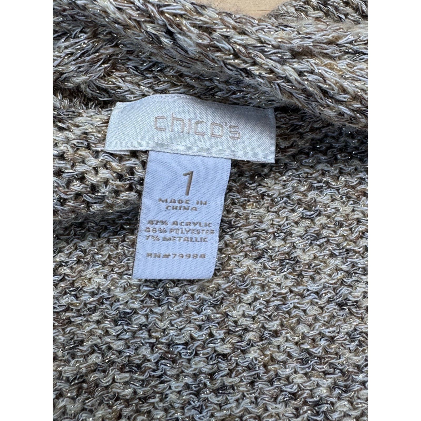 Chicos Chico’s Crochet Duster Cardigan Size 1 US M Brown Women’s Size M / US 6-8 / IT 42-44 - 6 Thumbnail