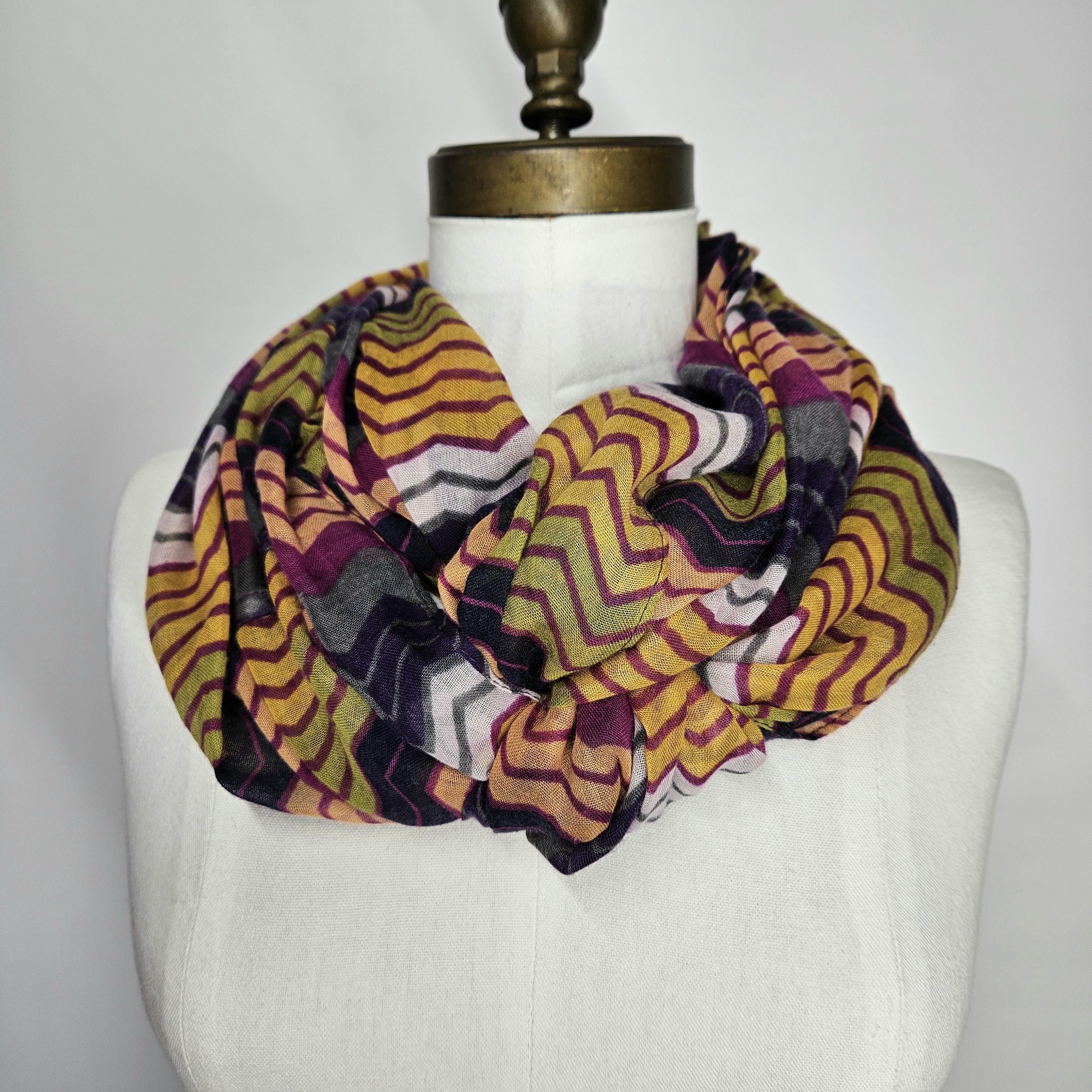 Other Natasha 74x36" Infinity Scarf Sarong Zig Zag Rainbow Jewel Size ONE SIZE - 4 Thumbnail