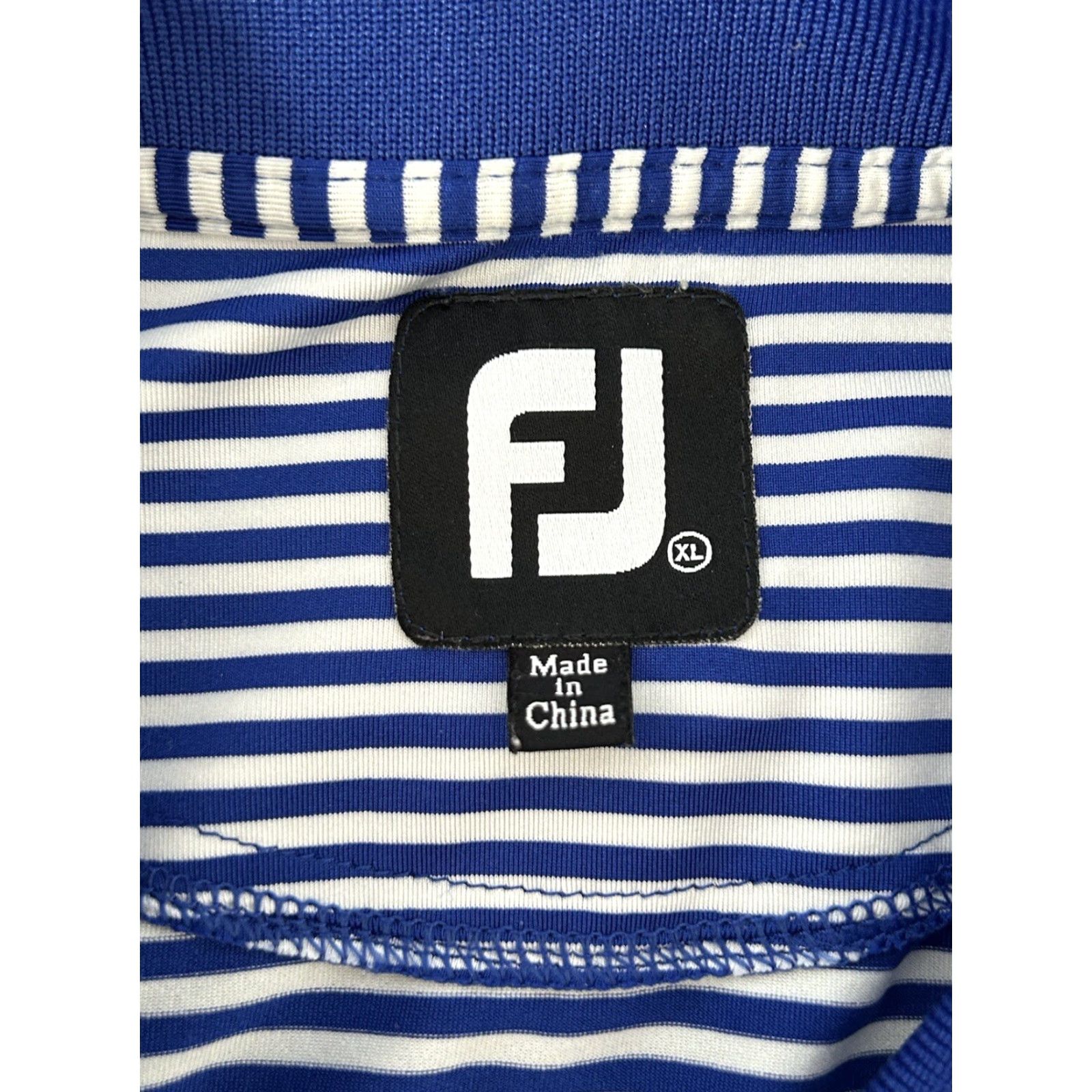 Footjoy FootJoy Polo Shirt Men's XL Blue/White Striped Short Sleeve Golf Logo Easy Care Stretch Reglar Fit Casual Travel Golf Size US XL / EU 56 / 4 - 4 Thumbnail