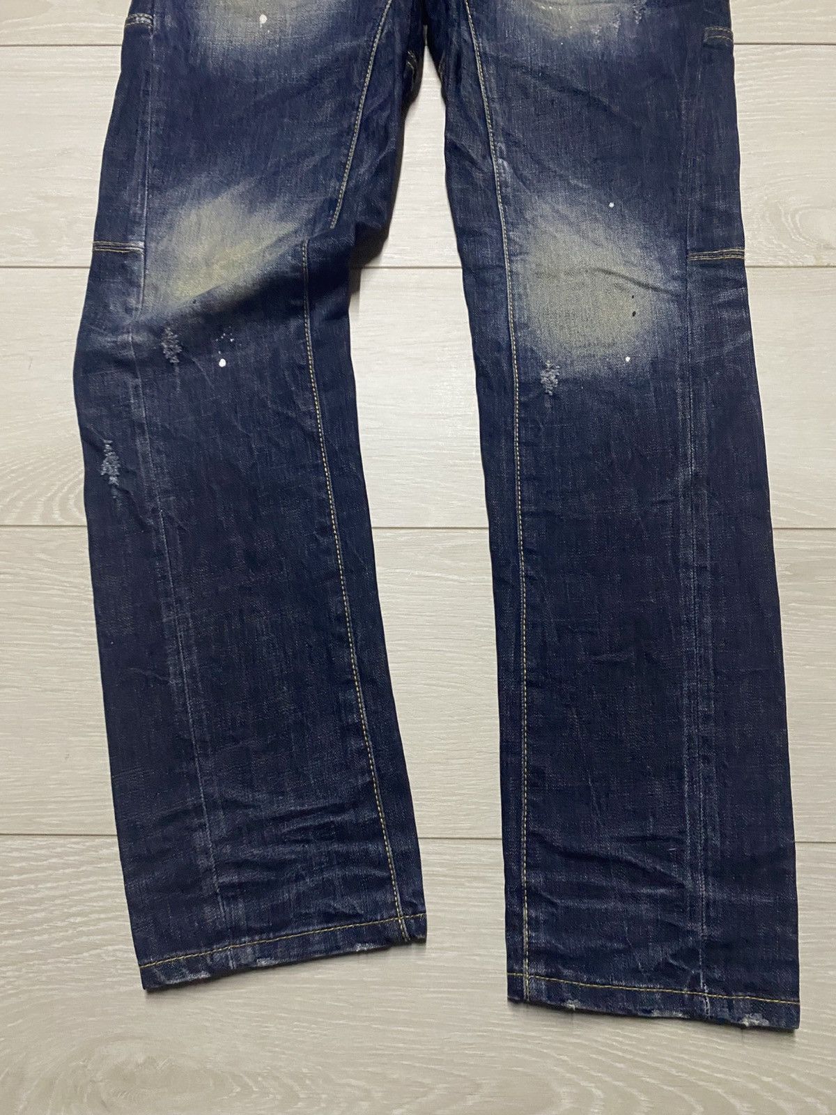 Japanese Brand Vintage AnotherShop Rag Paint Splatter Faded Skinny Jeans Size US 31 - 5 Thumbnail