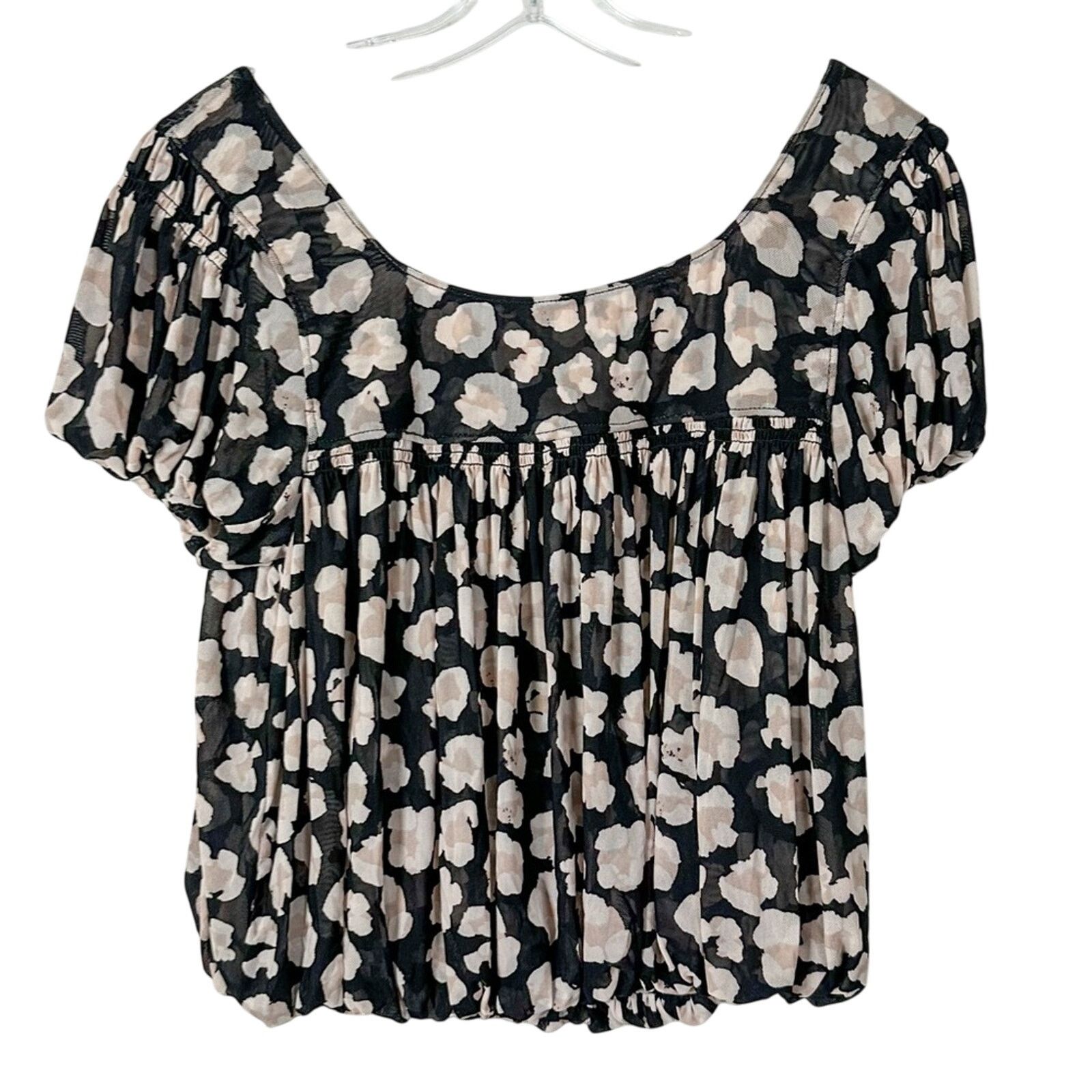 Free People Free People Mesh Animal Print Crop Top, EUC, Size XS Size XS / US 0-2 / IT 36-38 - 9 Thumbnail