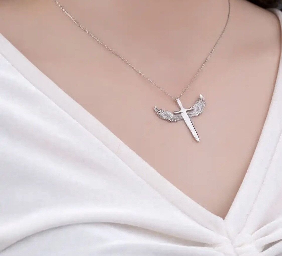 Jewelry Wing Cross Chain Necklace Size ONE SIZE - 1 Thumbnail