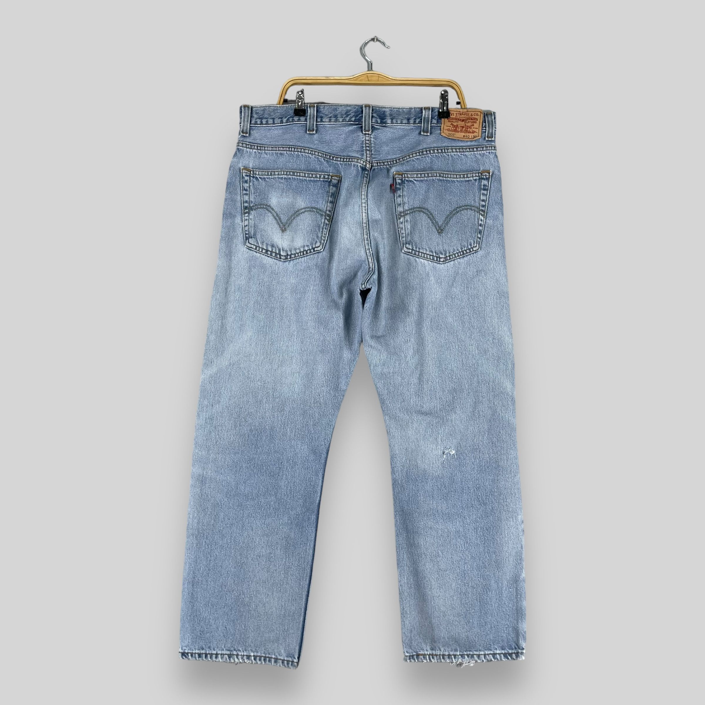 Jean × Levi's Vintage Clothing Size 39 Vintage Y2K Levis 505 Distressed Ripped Jeans Size US 39 - 8 Thumbnail