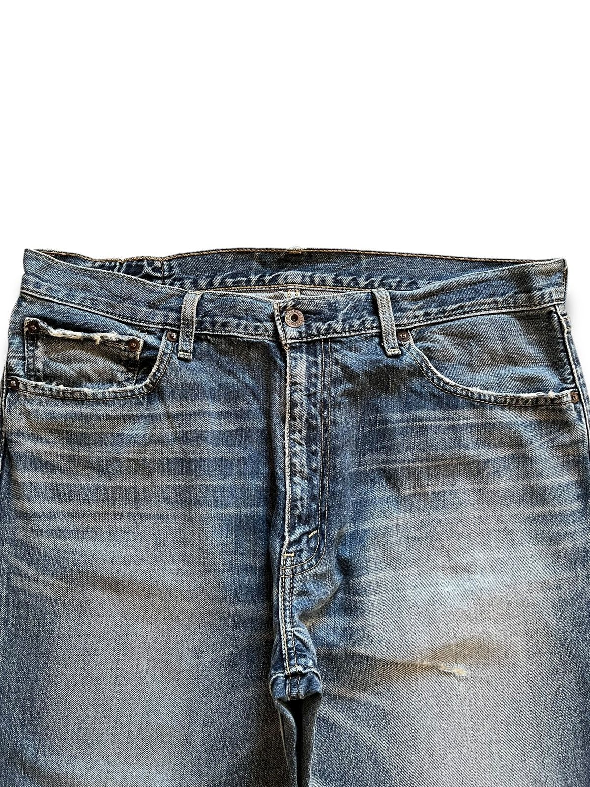 Levi's Vintage 90s Levis 502 Blue Wash Distressed Baggy Jeans Size US 37 - 4 Thumbnail