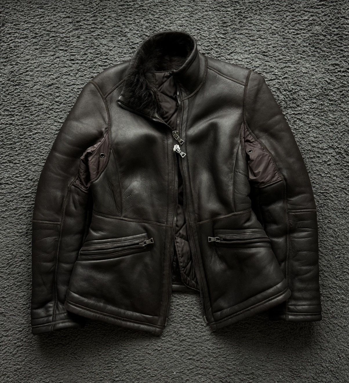 Prada Prada red tab shearling motorcycle jacket Size M / US 6-8 / IT 42-44 - 1 Thumbnail