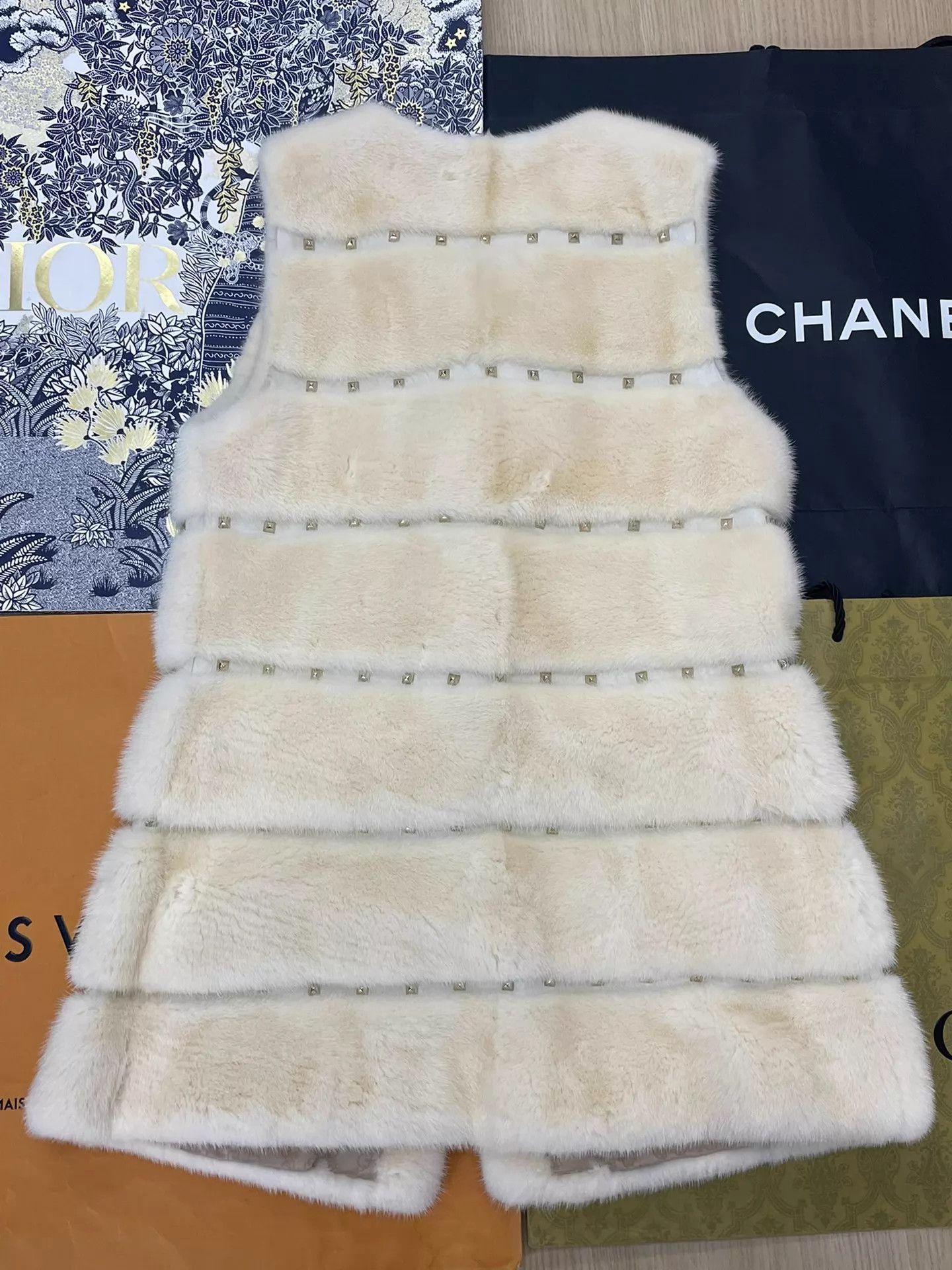 Other GEGINA Beige Mink Fur Vest Size 40 New Size S / US 4 / IT 40 - 3 Thumbnail
