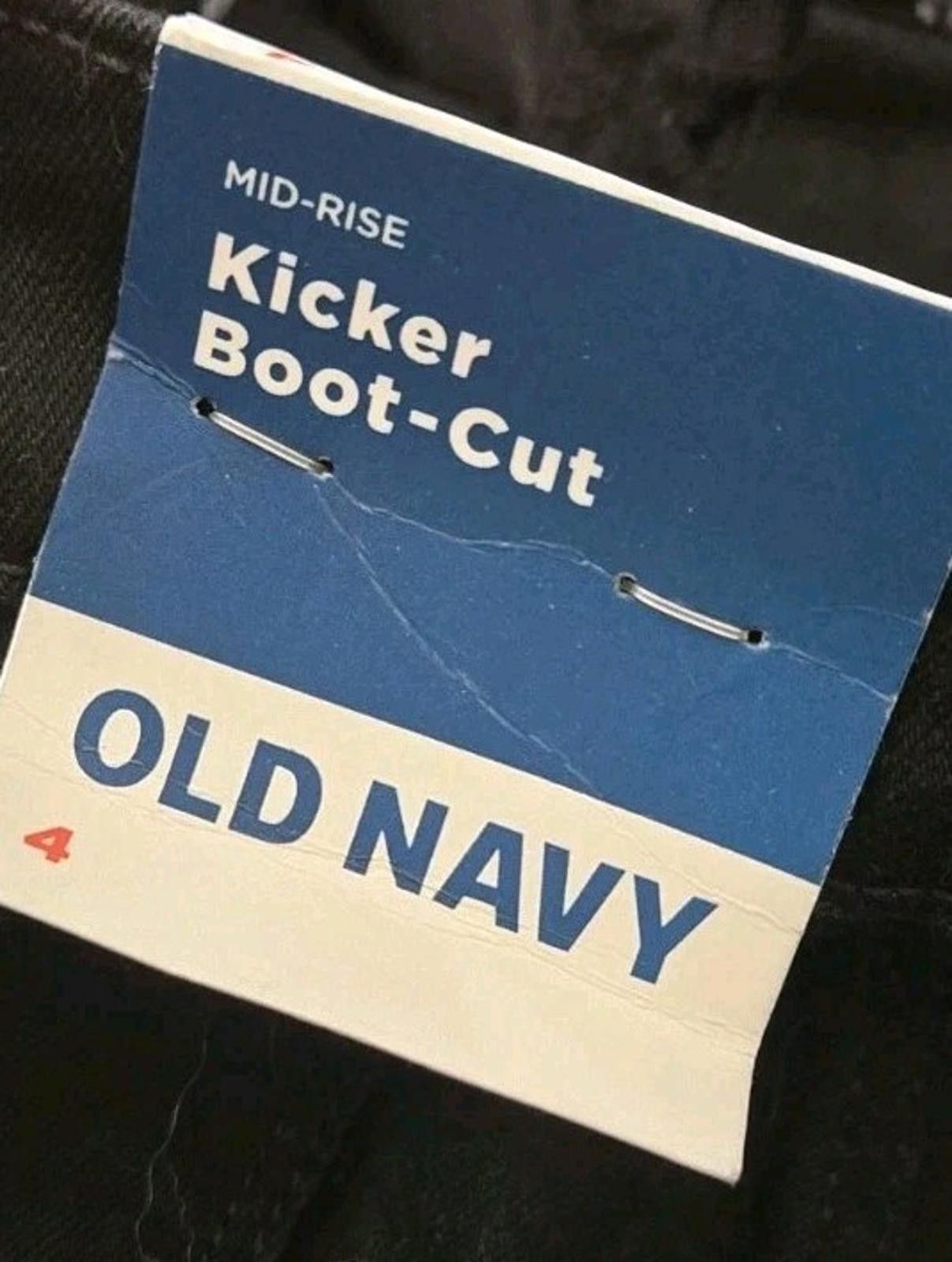 Old Navy Old Navy Jeans Mid Rise Kicker Boot-Cut Black Denim Jeans Size 27" / US 4 / IT 40 - 9 Thumbnail