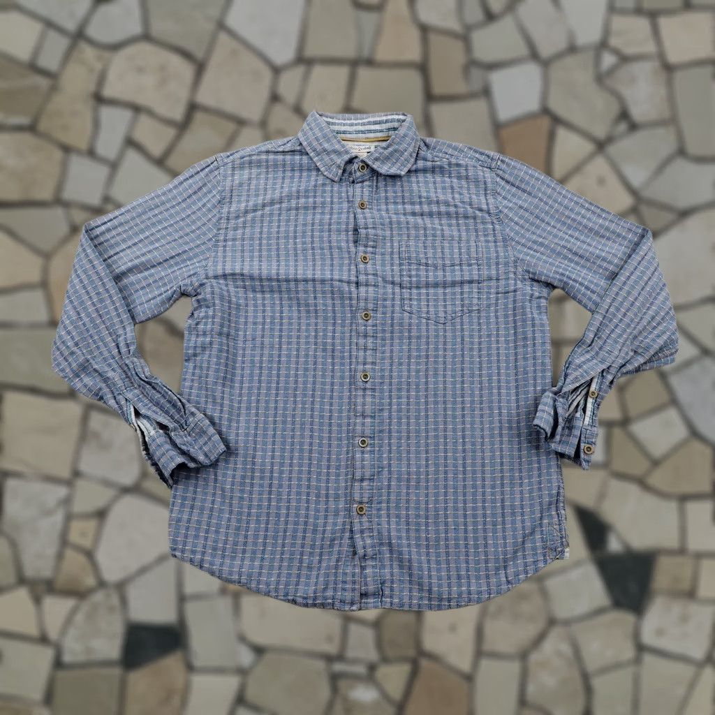 Carbon2Cobalt Carbon 2 Cobalt Shirt Mens Small Blue Plaid Textured Button Up Long Sleeve Size US S / EU 44-46 / 1 - 1 Thumbnail