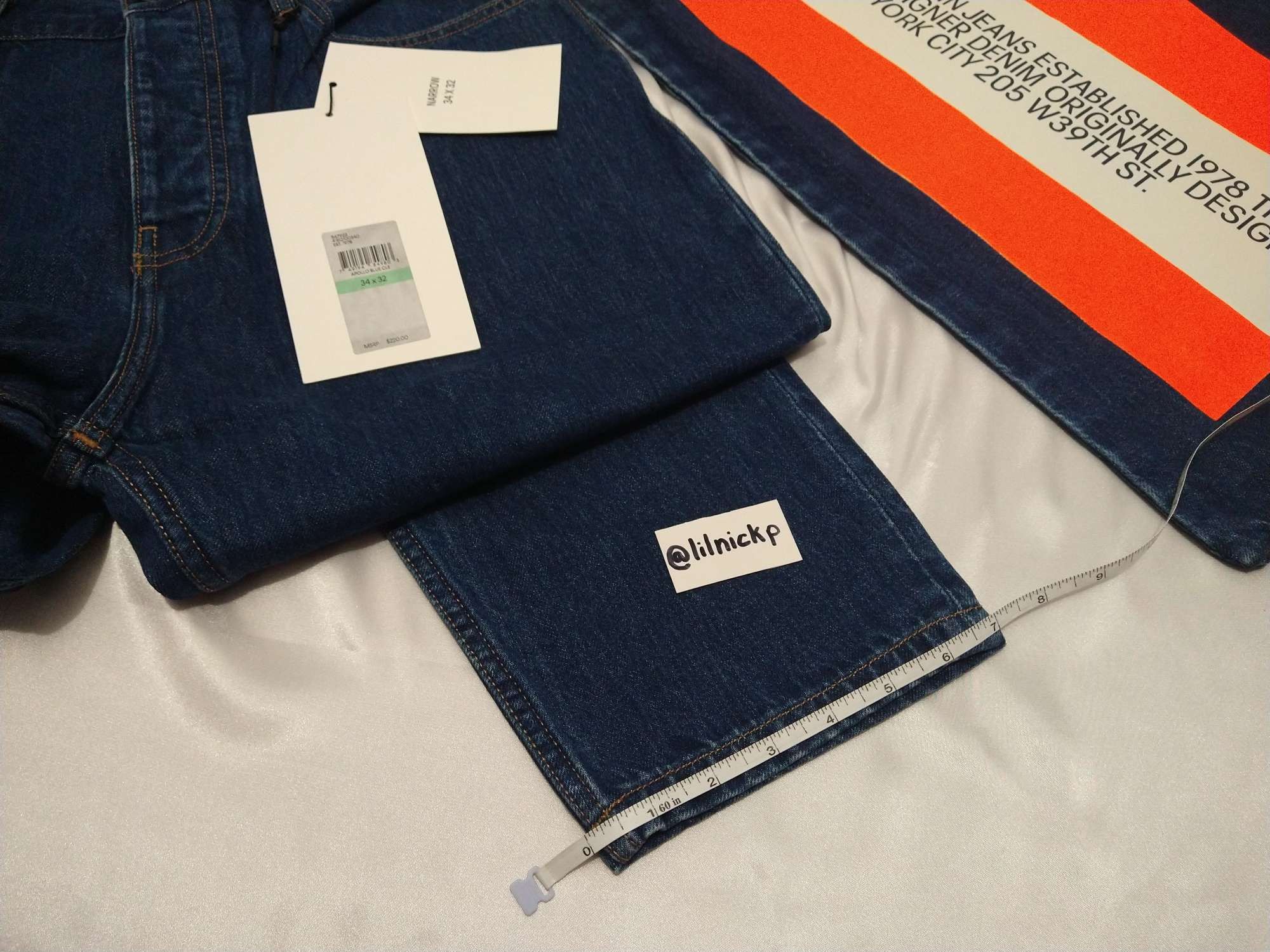 Calvin Klein 205W39NYC EST. 1978 Narrow Leg Apollo Blue Jeans Size US 34 / EU 50 - 6 Thumbnail