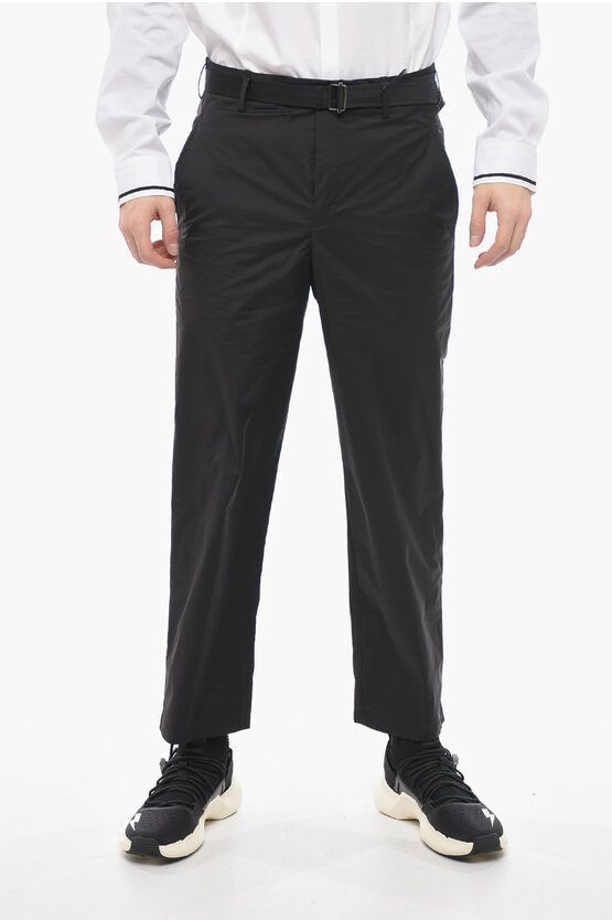 image of Neil Barrett Loose Fit Ando Pants With Industrial Belt in Black, Men's (Size 32)