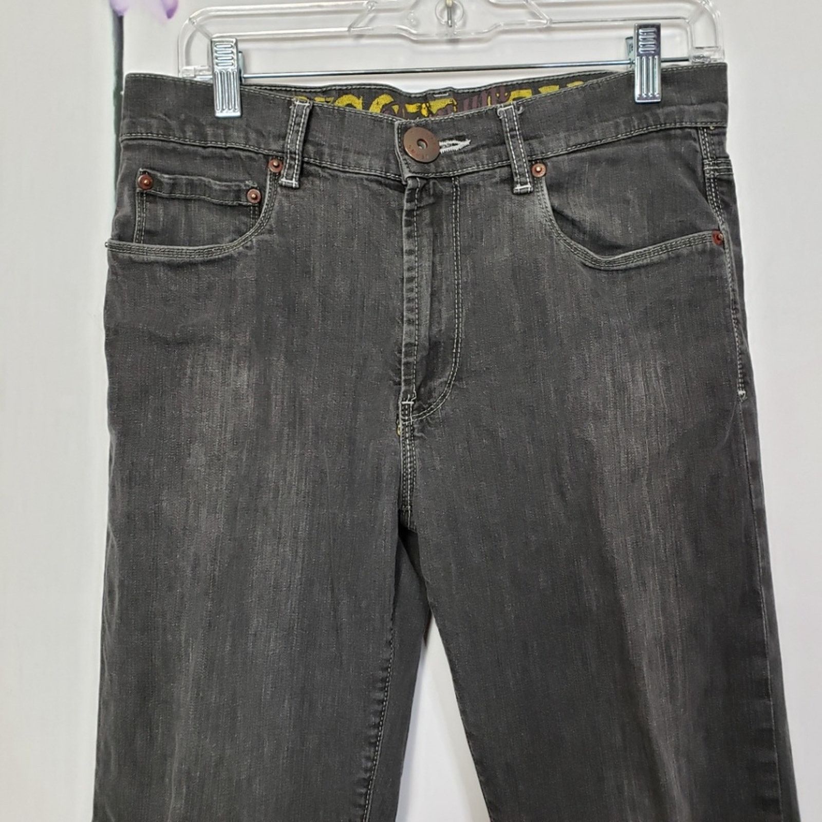Designer Trigger Jeans Premium Faded Black Denim Jeans 32 Size US 32 / EU 48 - 4 Thumbnail