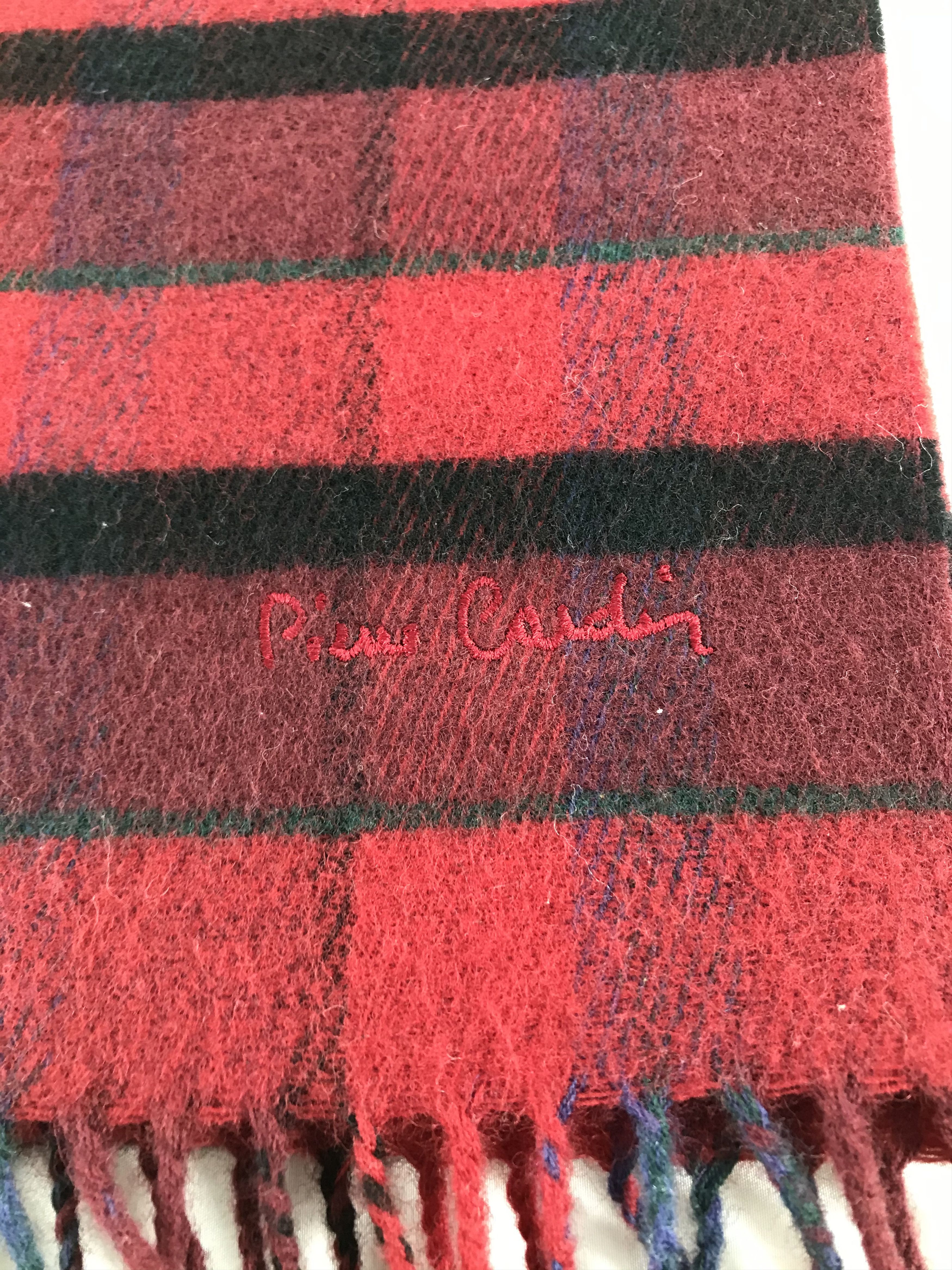 Pierre Cardin Pierre Cardin Tartan Scarf Muffler Wool V293 Size ONE SIZE - 4 Thumbnail