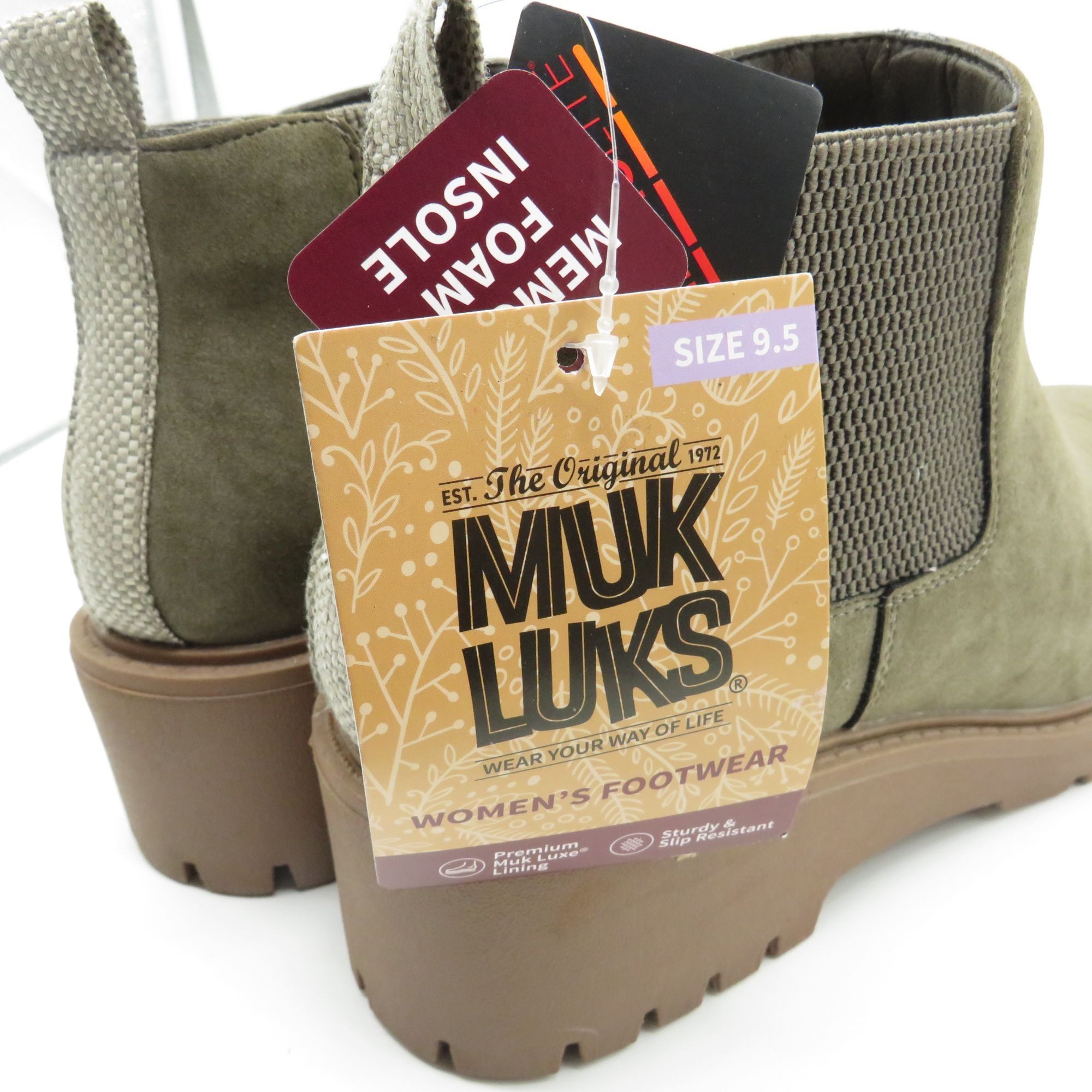 Other Muk Luks Womens Moss Green Slip-On Chelsea Boots Size 9.5 Su Size US 9.5 / IT 39.5 - 7 Thumbnail
