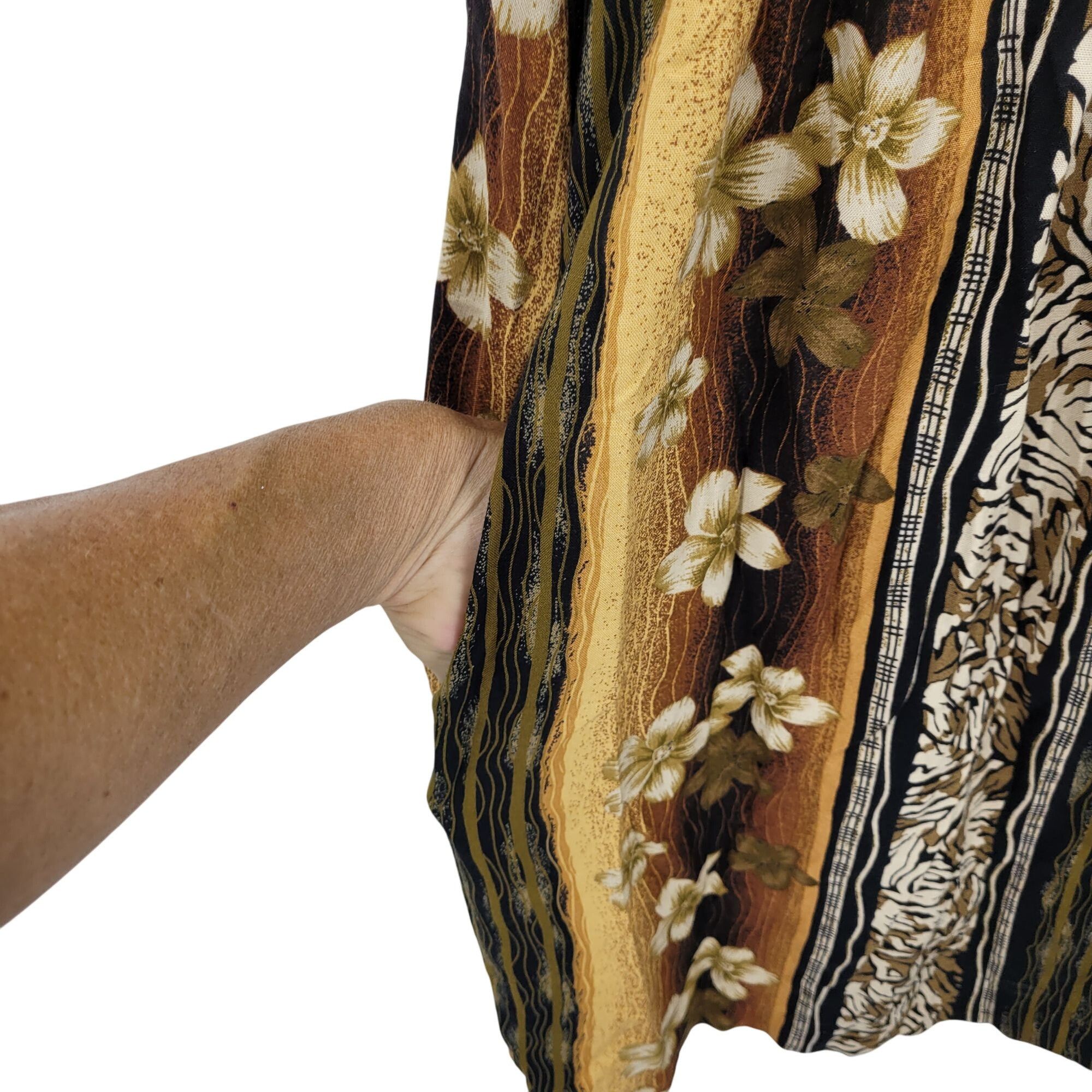Vintage Vtg 80s Tropical Floral Button Front Dress Sz M Sleeveless R Size M / US 6-8 / IT 42-44 - 5 Thumbnail