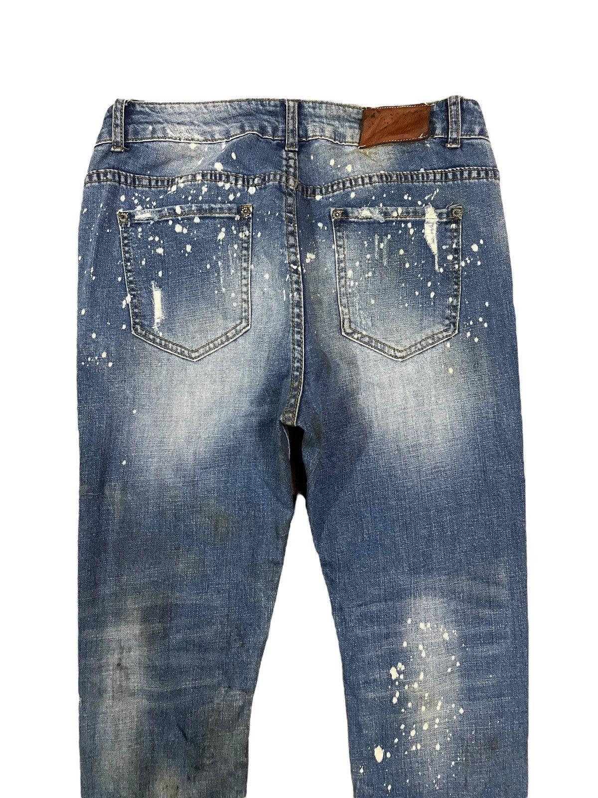 If Six Was Nine Vintage Japanese Denim Paint Splatter Sick Distressed Jeans Size 31" - 8 Thumbnail