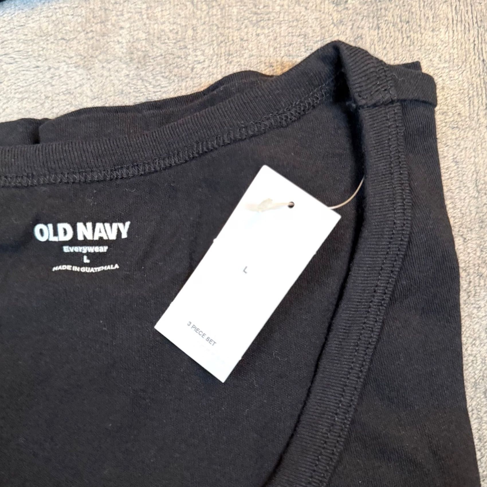 Old Navy Old Navy Everywear T Shirt Womens L Black 3 Piece Set V Neck Cotton NWT Size L / US 10 / IT 46 - 4 Thumbnail