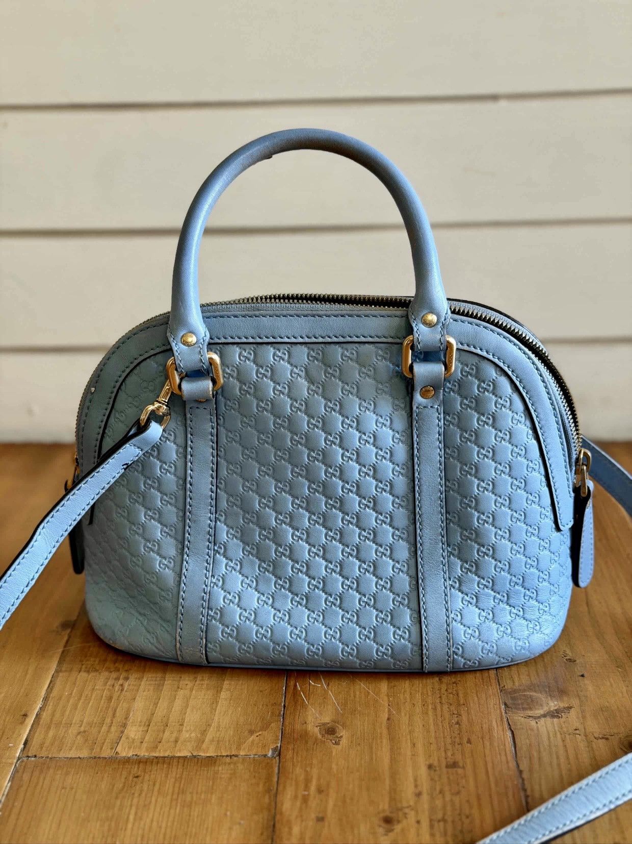 Gucci GUCCI BLUE MICRO GUCCISSIMA CROSSBODY LEATHER BAG Size ONE SIZE - 4 Thumbnail