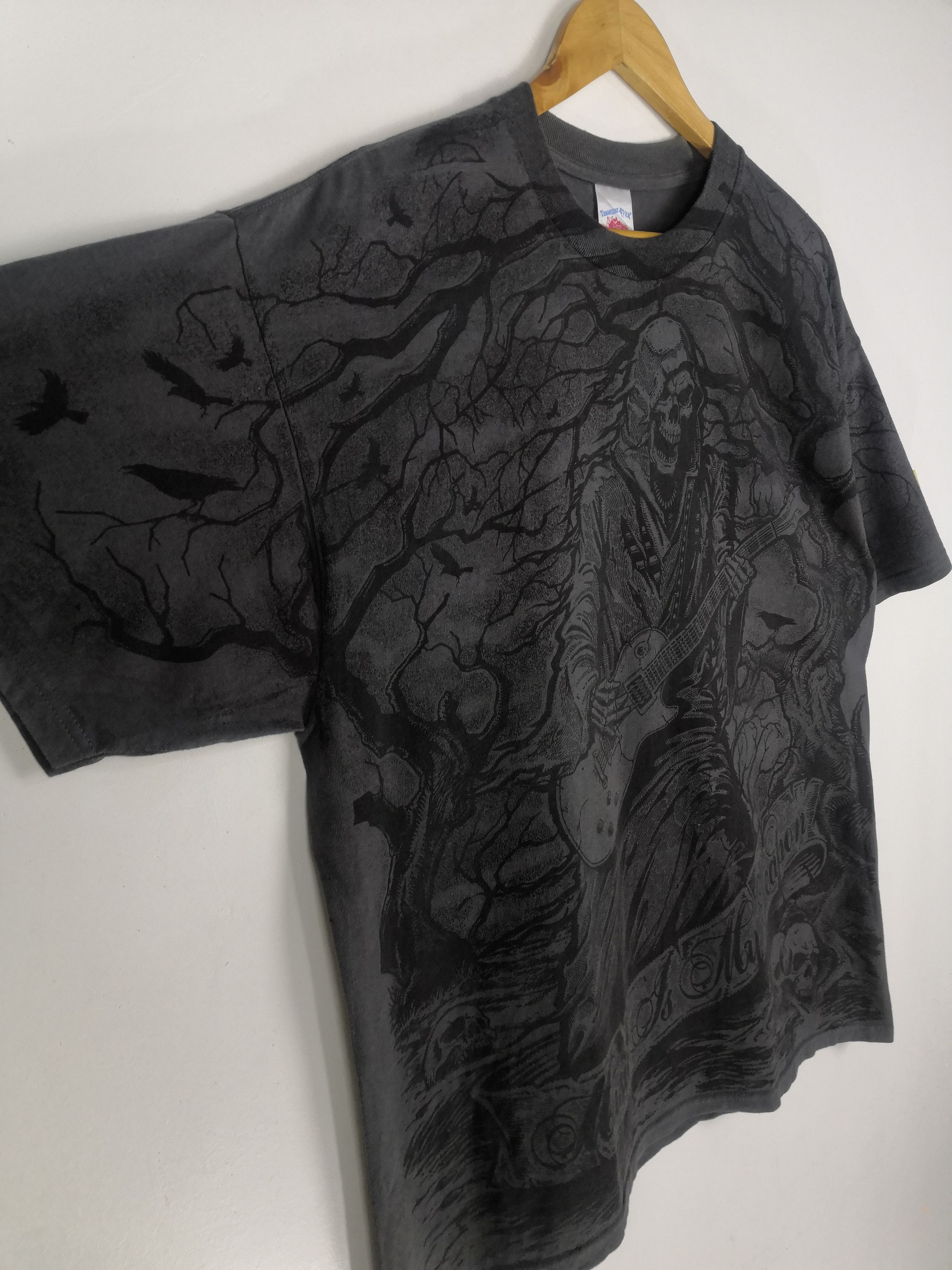 Vintage Vintage Grim Reaper Shirt Music Is My Weapon Overprint Size US XL / EU 56 / 4 - 3 Thumbnail
