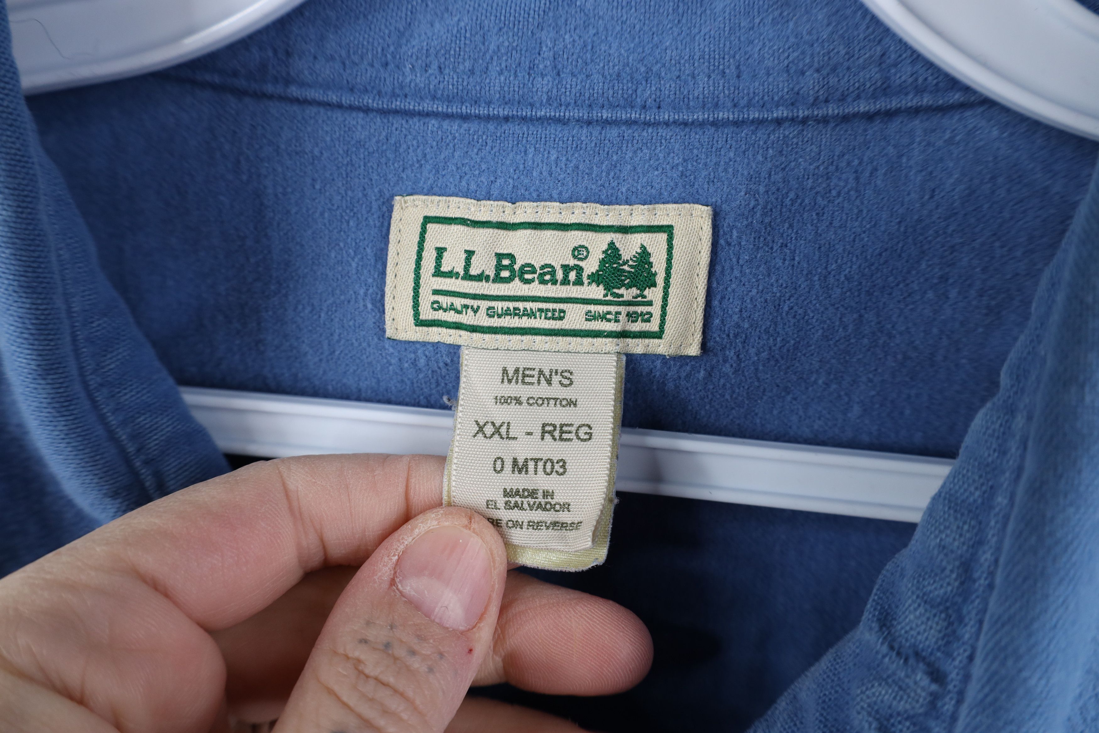 L.L. Bean Vintage LL Bean Chamois Cloth Collared Button Shirt Blue Size US XXL / EU 58 / 5 - 6 Thumbnail