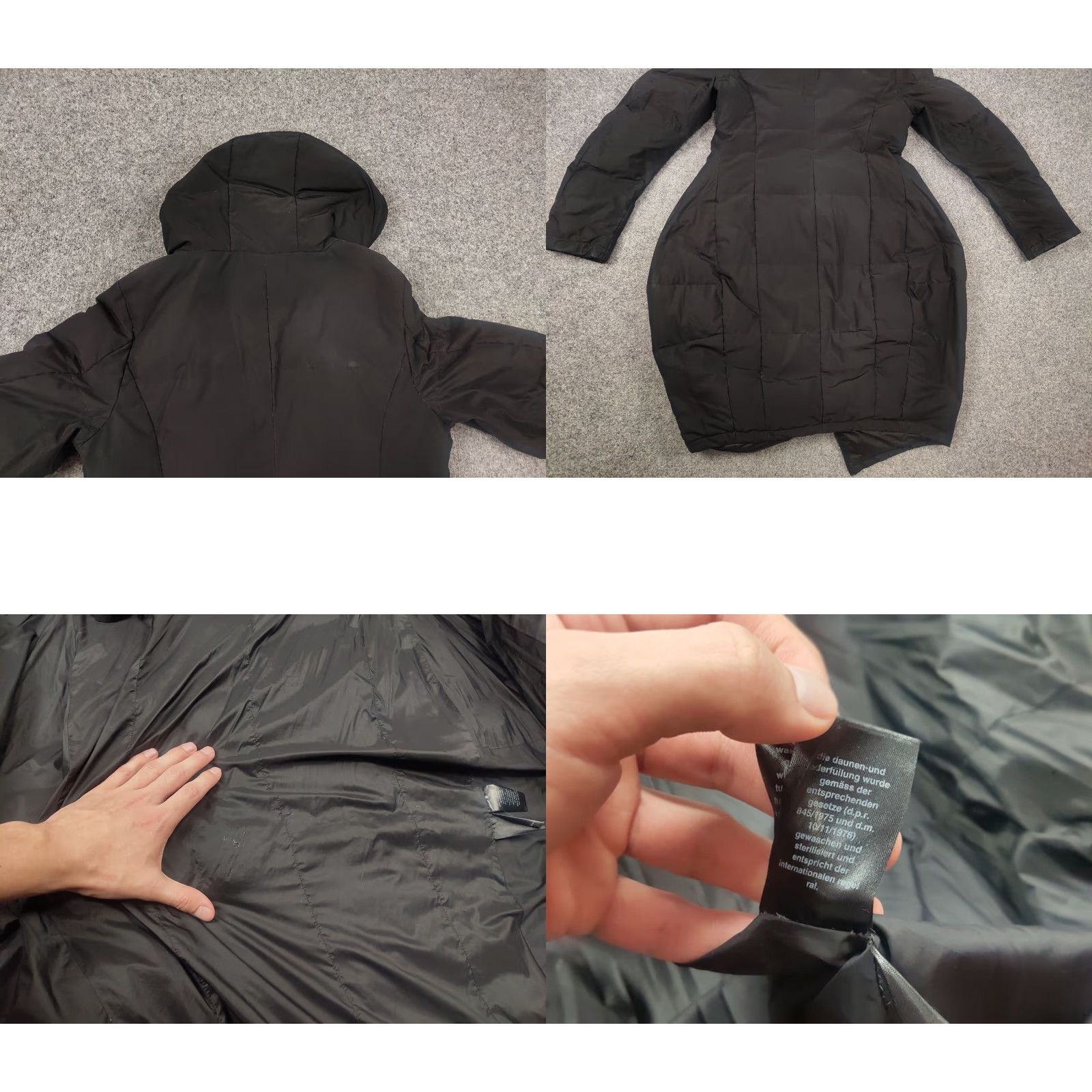 Vintage Rundholz black label Avantgarde Black long quilted down Zip Hooded jacket Women S Black Down Jacket Size S / US 4 / IT 40 - 10 Thumbnail