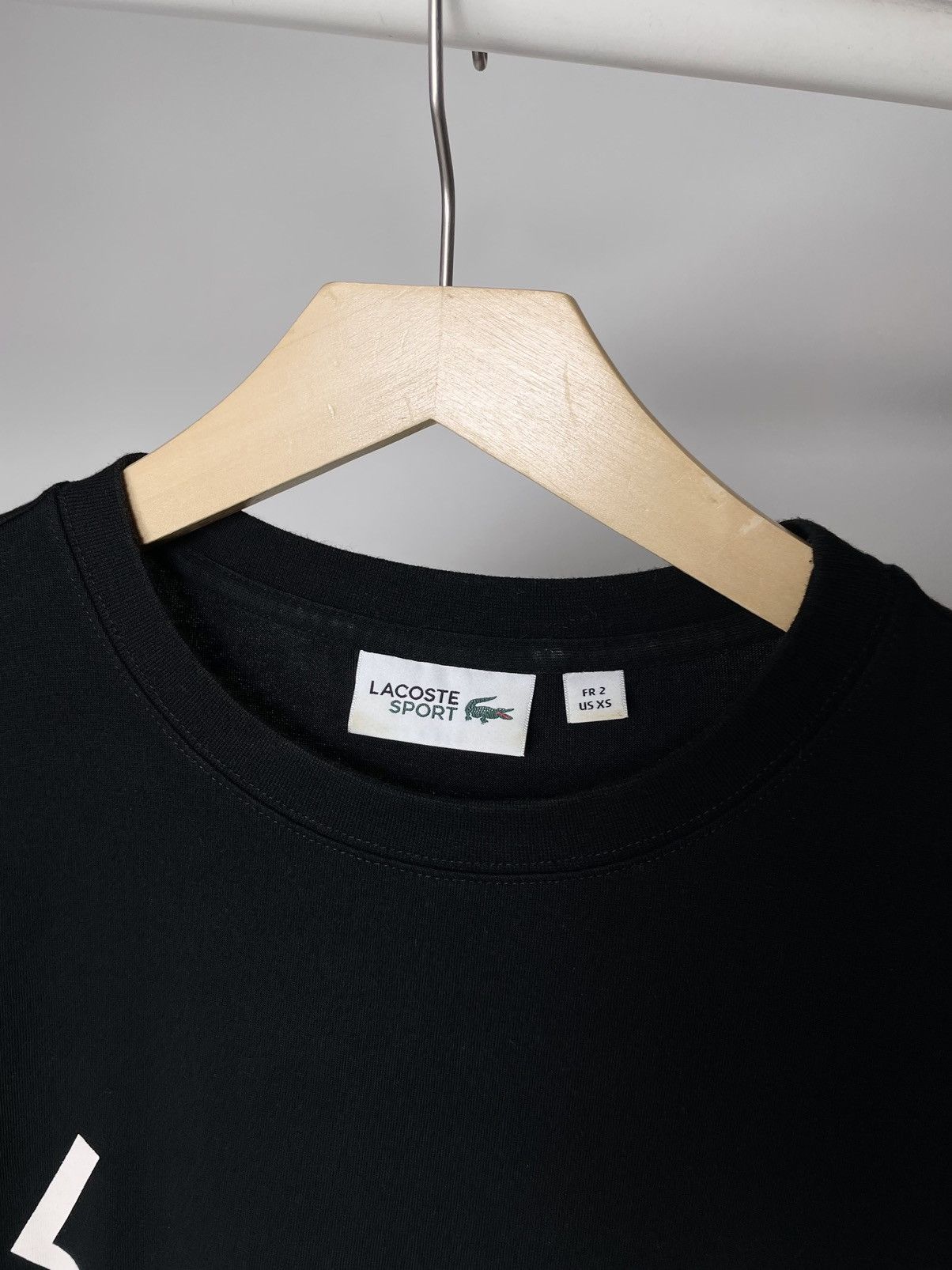 Lacoste Lacoste Sport 🎆 Size XS Big Logo Black Golf tee ; t shirt Size US XS / EU 42 / 0 - 4 Thumbnail