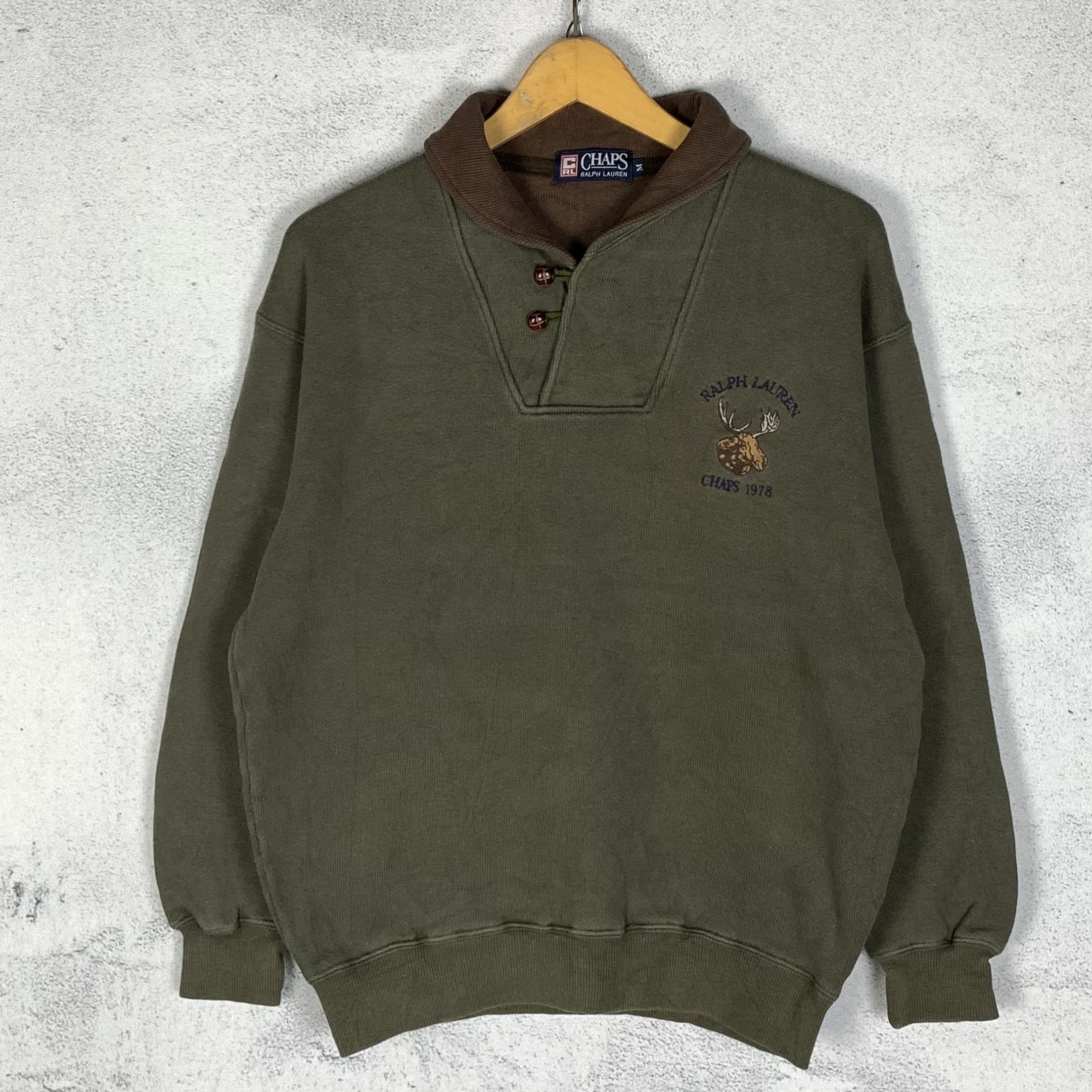 Chaps Ralph Lauren Vintage Chaps Ralph Lauren Shawl Collar Sweatshirt Size US M / EU 48-50 / 2 - 1 Thumbnail