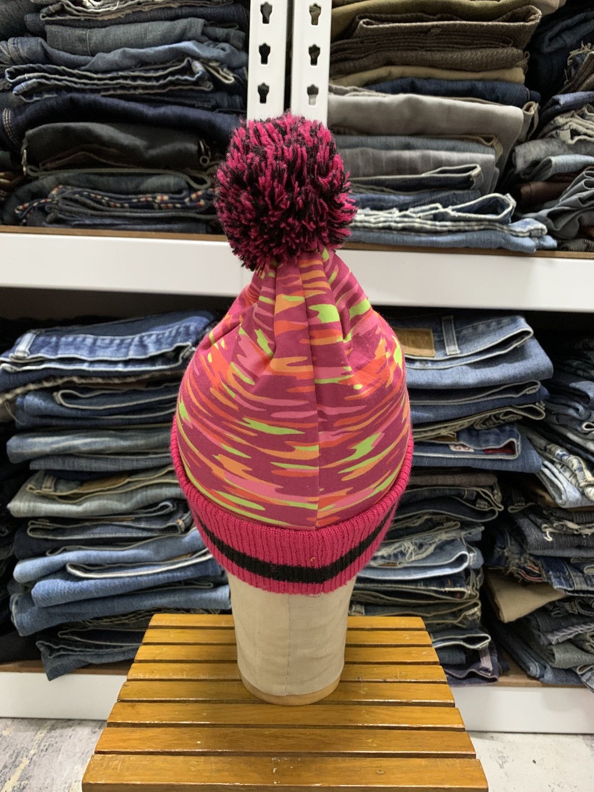 Nike Vintage Y2K Nike Snow Cap Multicolour Beanie Hat Size ONE SIZE - 5 Thumbnail