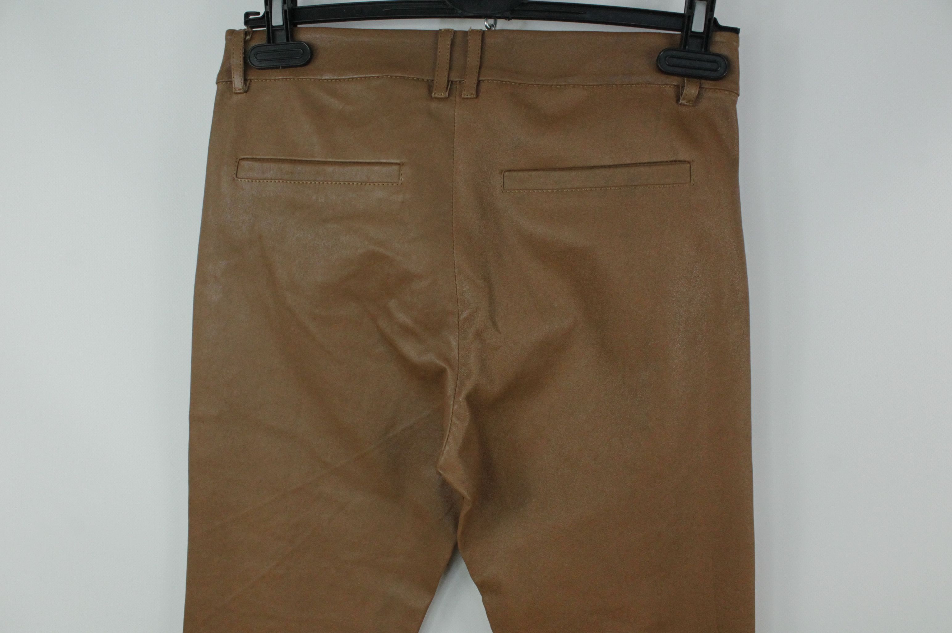 Genuine Leather × Gestuz Gestuz Desmond Brown Lamb Leather Flare Pants Size 26" / US 2 / IT 38 - 9 Thumbnail