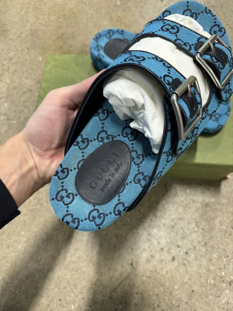 Gucci Gucci GG Supreme Canvas Jacquard Sandals Slides 790$ Size US 8 / EU 41 - 4 Thumbnail