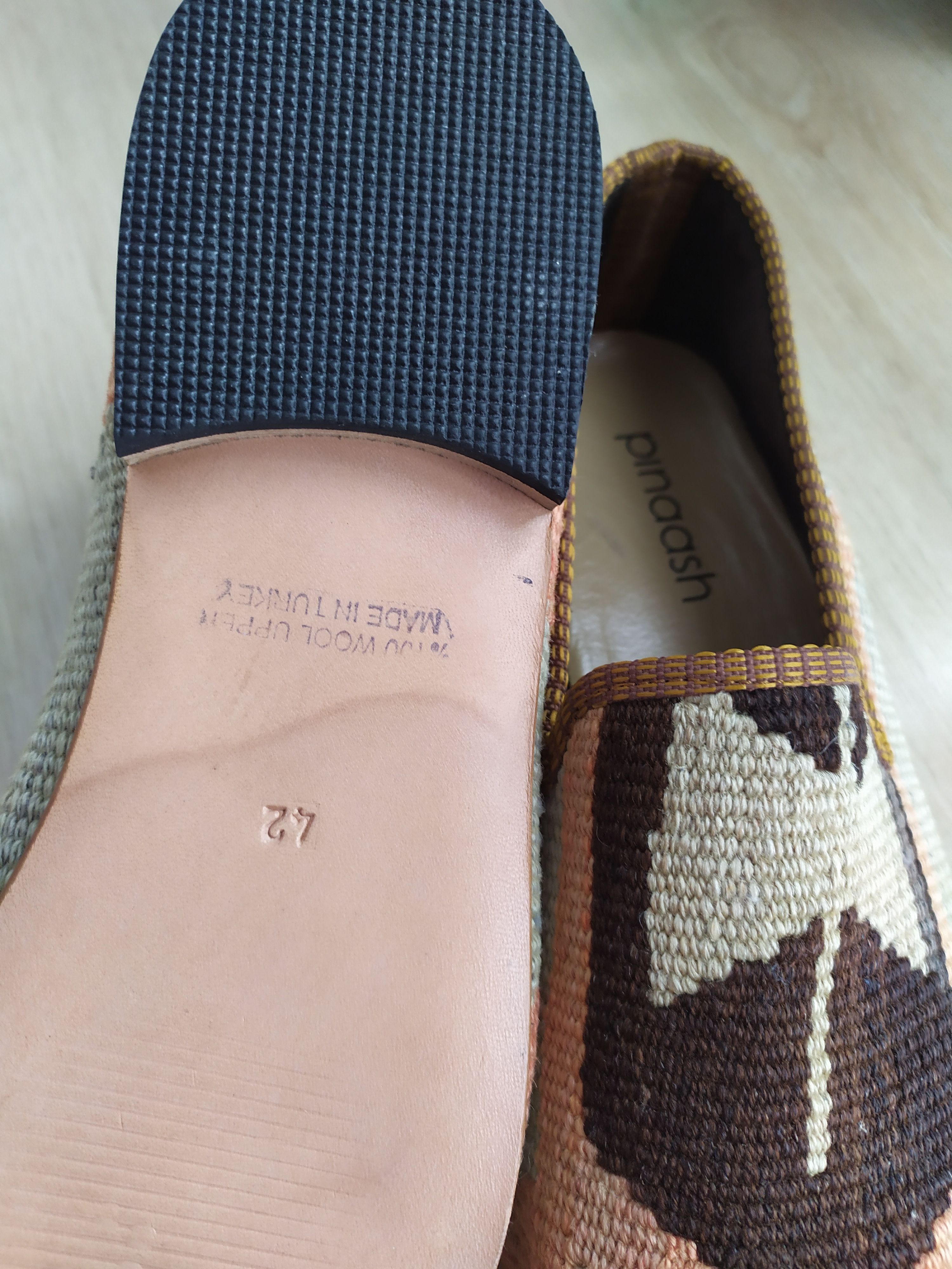 The Difference Kilim Carpet Men's Loafers Size 42 Wool Slip On handmade Size US 8.5 / EU 41-42 - 11 Thumbnail