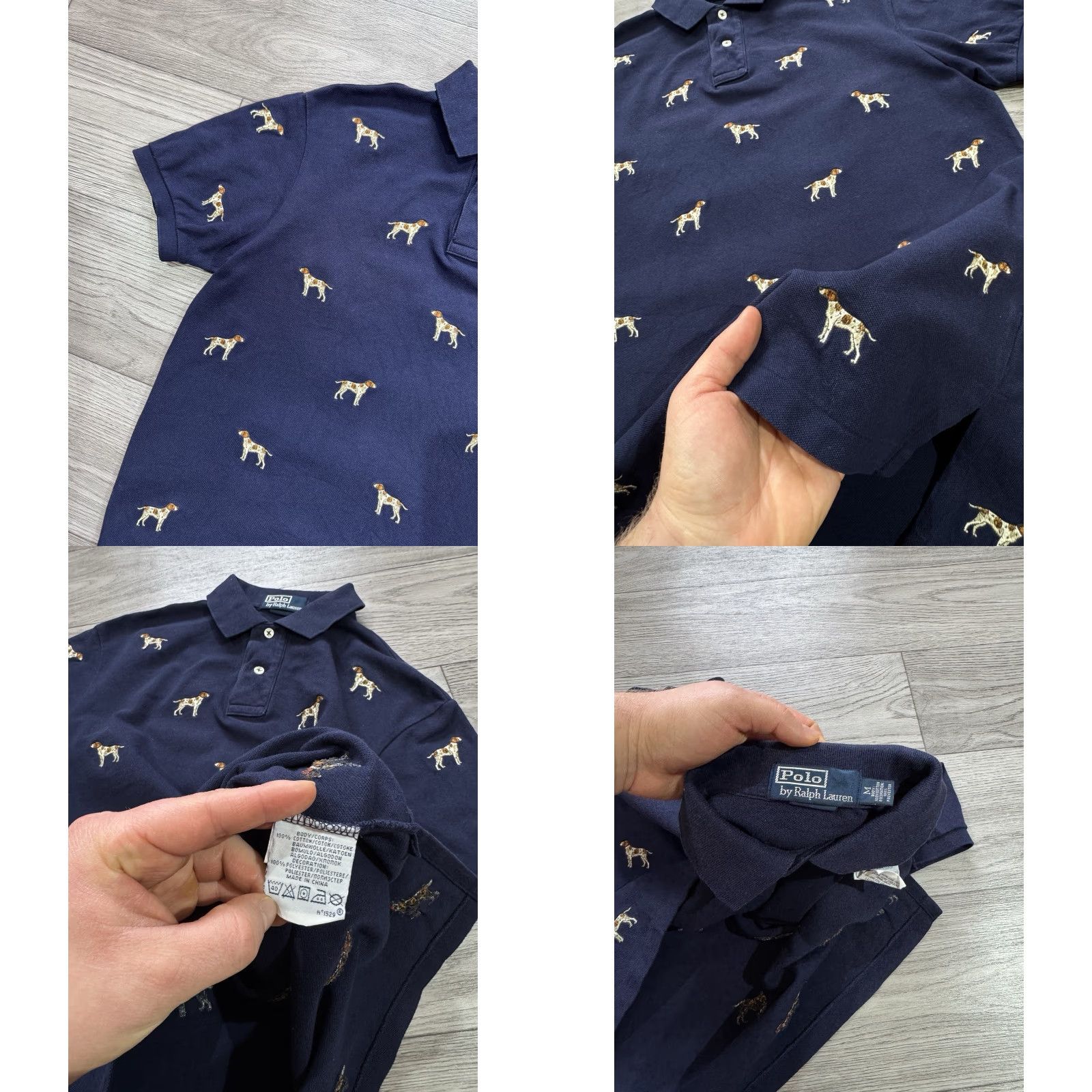 Polo Ralph Lauren VINTAGE Polo Ralph Lauren Custom Fit Embroidered Dog Navy Blue Polo Men's M Size US M / EU 48-50 / 2 - 8 Thumbnail