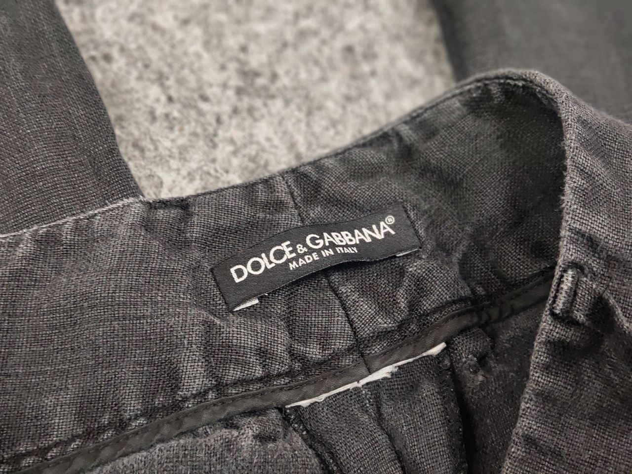 Dolce & Gabbana Vintage Dolce & Gabbana Linen Black Faded Trouser Pants Size 29" - 17 Thumbnail