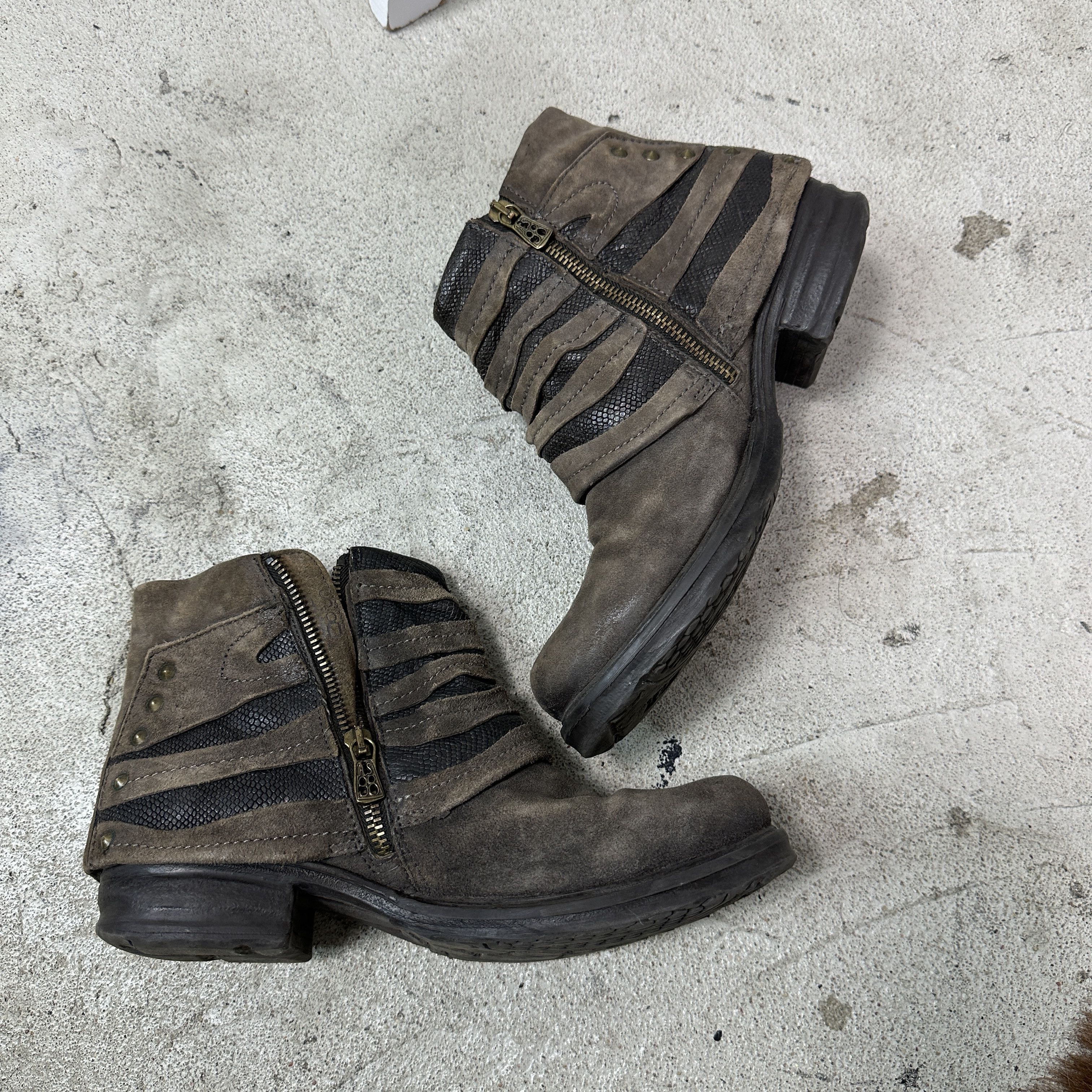 A.S.98 Vintage Leather Airstep AS 98 Steampunk Boots Y2K Size US 8 / IT 38 - 2 Thumbnail
