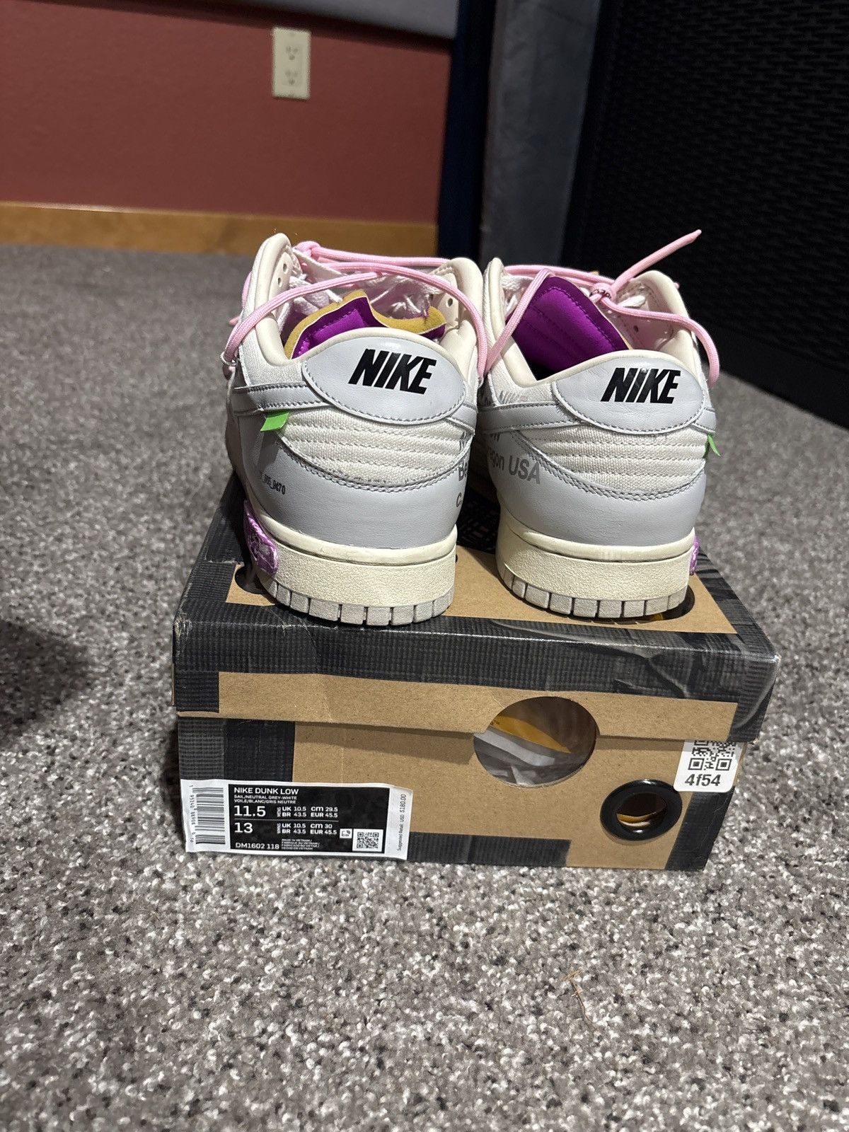 Nike × Off-White Off-white Nike dunk Lot 3 of 50 Size US 11.5 / EU 44-45 - 9 Thumbnail
