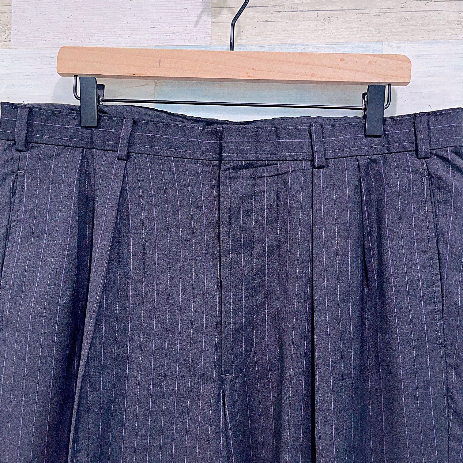 Southwick Southwick Bespoke Striped 3 Button Suit Gray Wool 44R 36x31 Size 44R - 10 Thumbnail