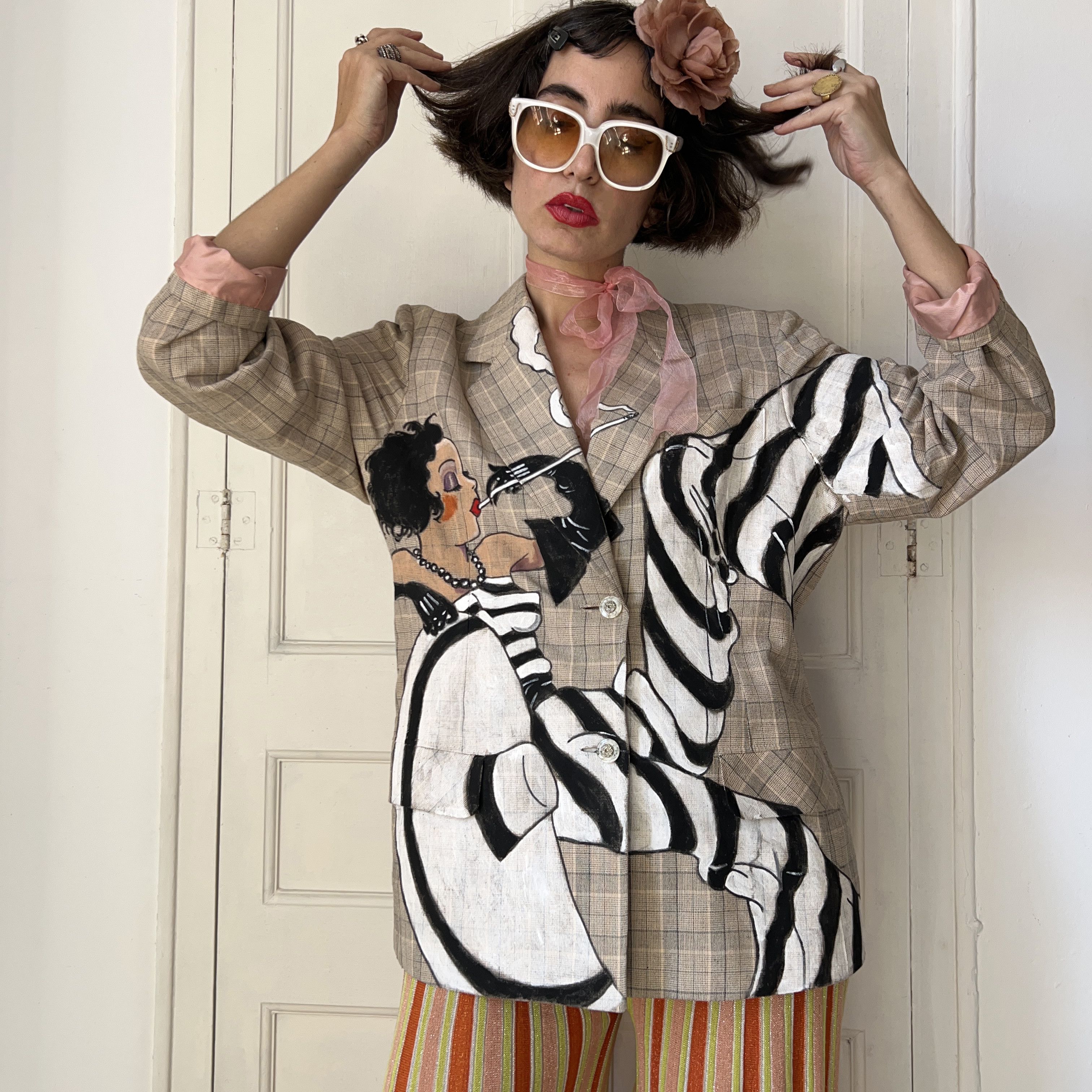 Custommade Custom made Hand Painted Art Deco Blazer Size XL / US 12-14 / IT 48-50 - 7 Thumbnail