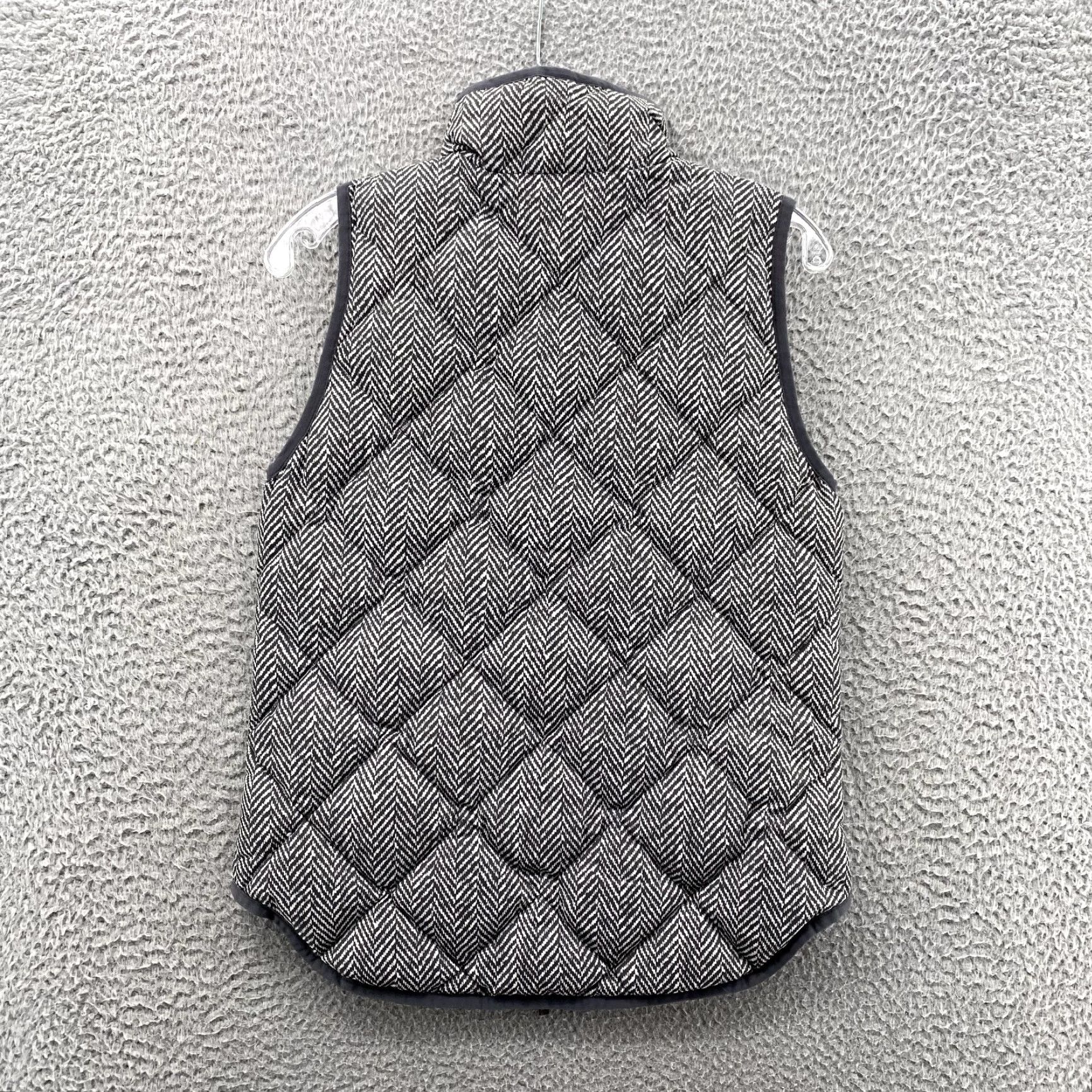 J.Crew J.Crew Vest Women XXS Gray White Chevron Quilted Goose Down Puffer Jacket Casual Size XXS / US 00 / IT 34 - 5 Thumbnail